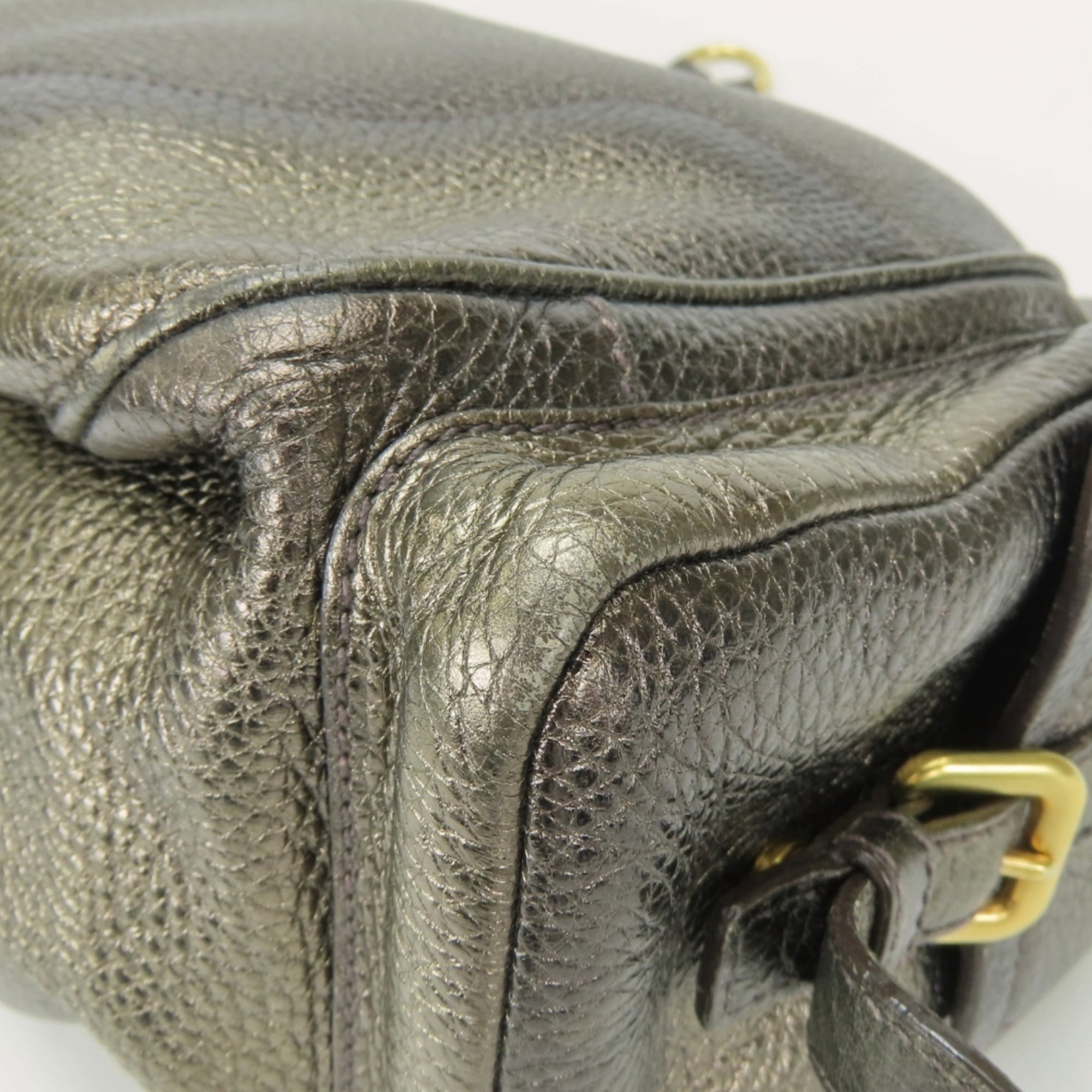 Prada Bronze Brown Leather Shoulder Bag (Pre-Owned)
