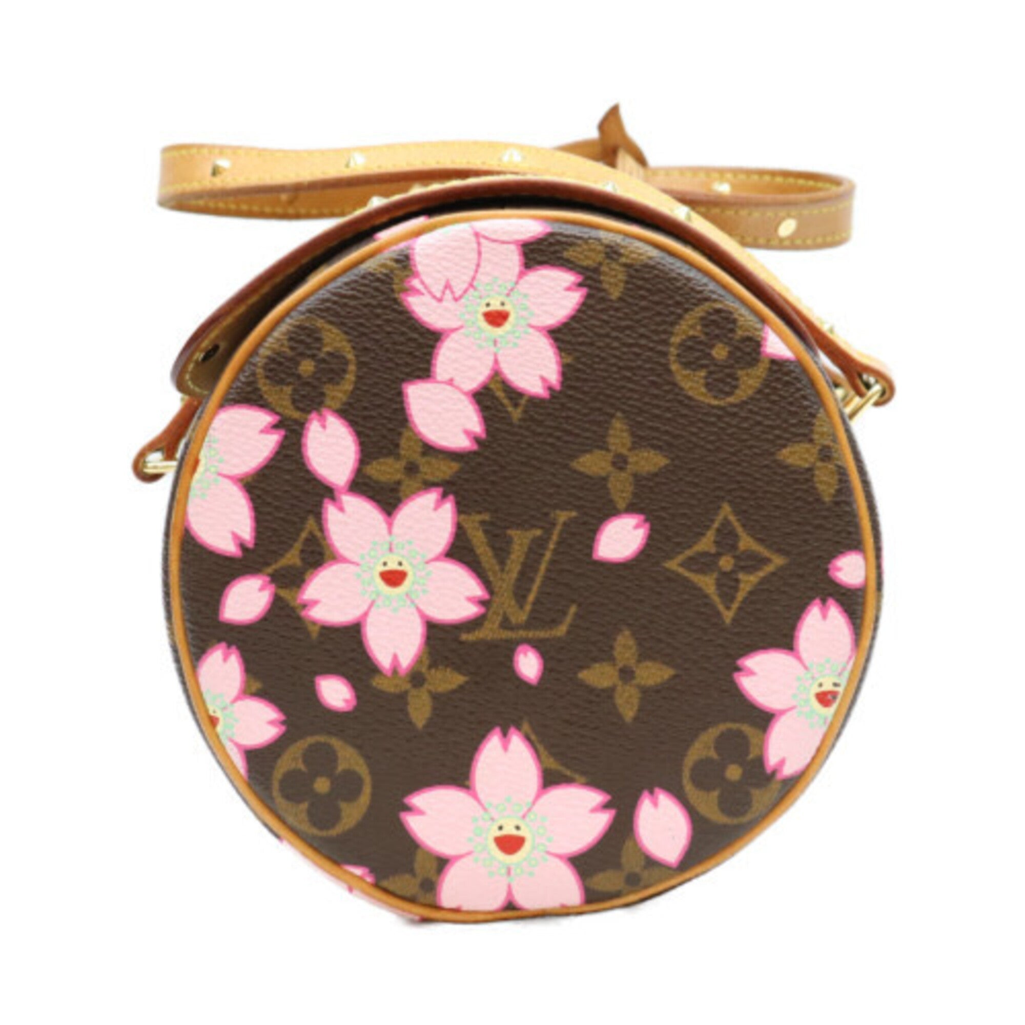 Louis Vuitton Brown Pink Monogram Cherry Blossom Handbag (Pre-Owned)