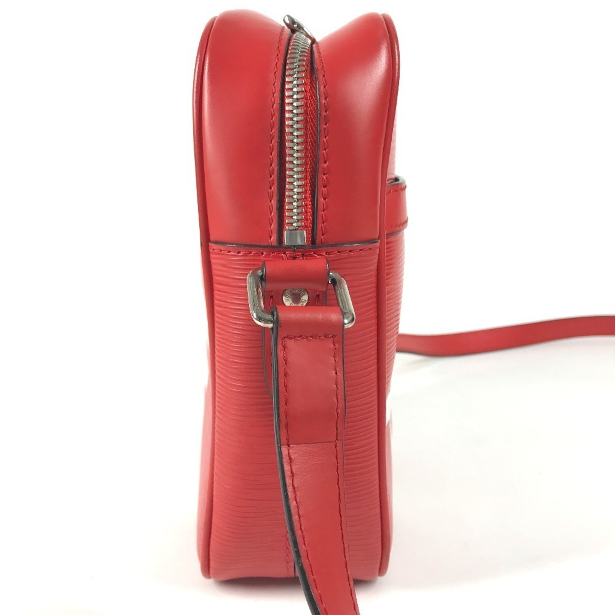Louis Vuitton Red Color White Epi Leather Pochette Shoulder Bag (Pre-Owned)