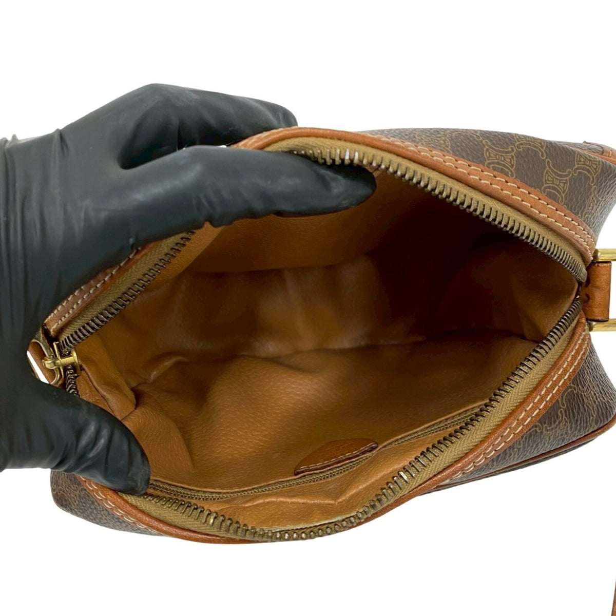 Celine Brown Leather Pvc Pochette Shoulder Bag (Pre-Owned)