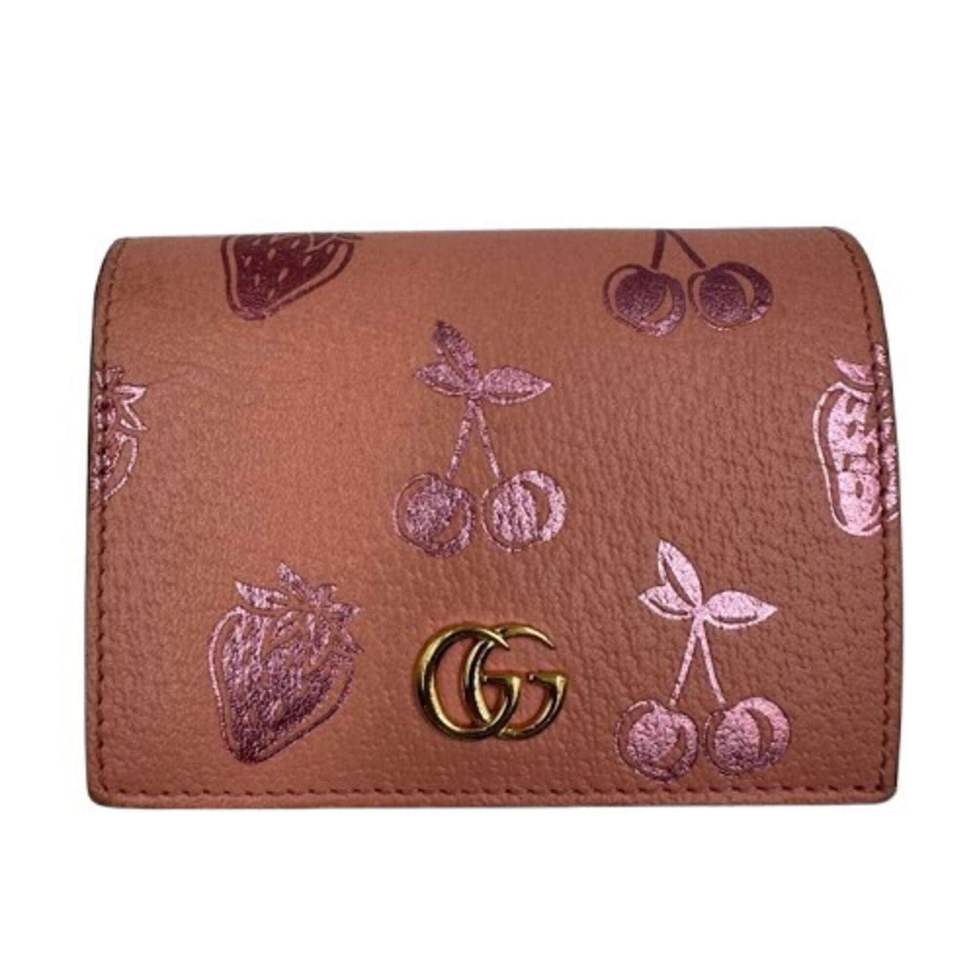 Gucci Pink Leather Card Wallet (Pre-Owned)