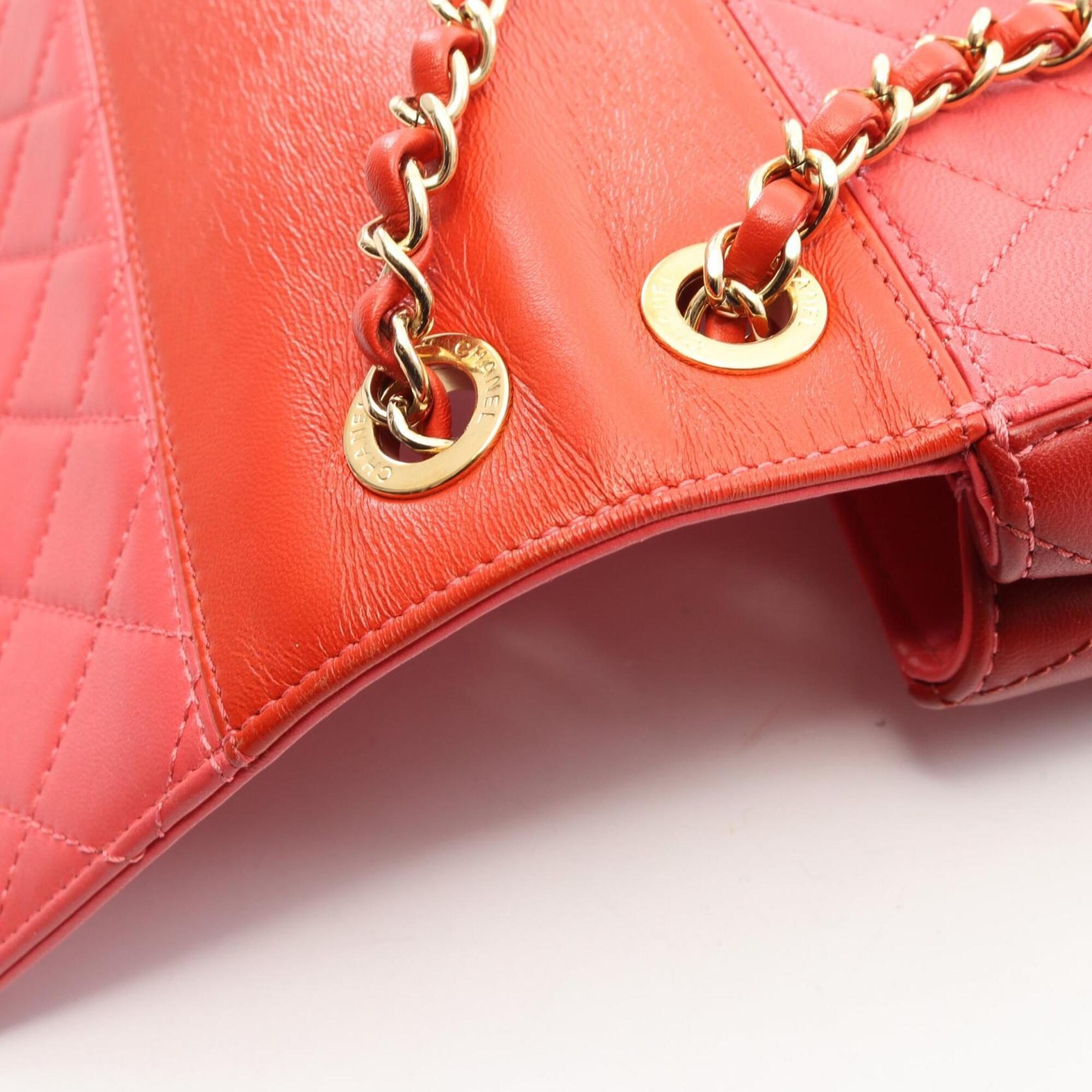 Chanel Multi-Color Red Color Leather Handbag Shoulder Bag (Pre-Owned)