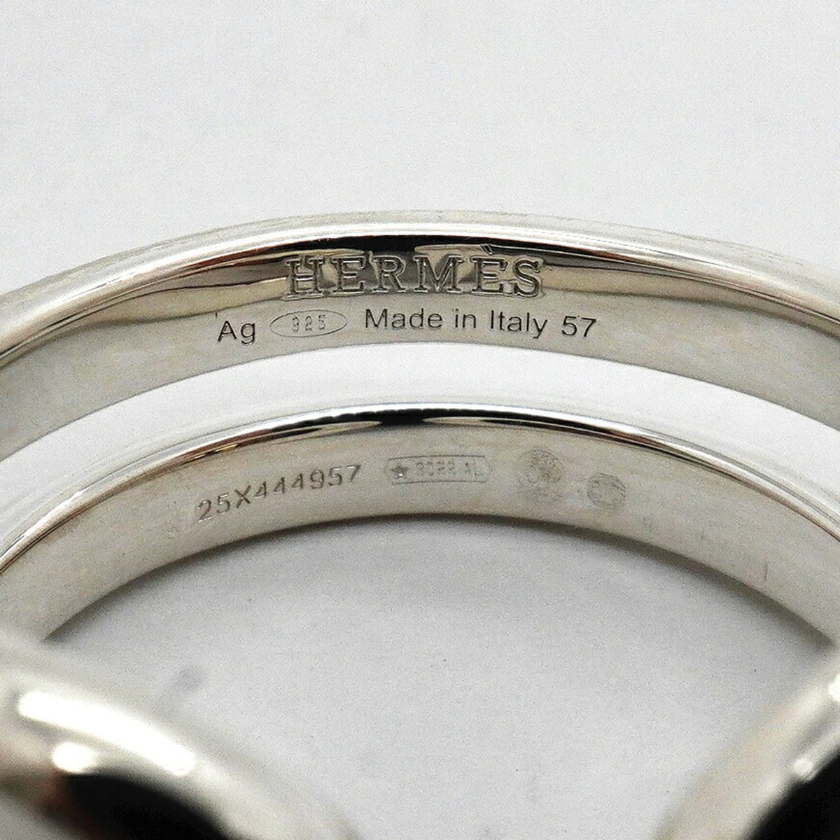 Hermes Silver 925 Band Ring (Pre-Owned)