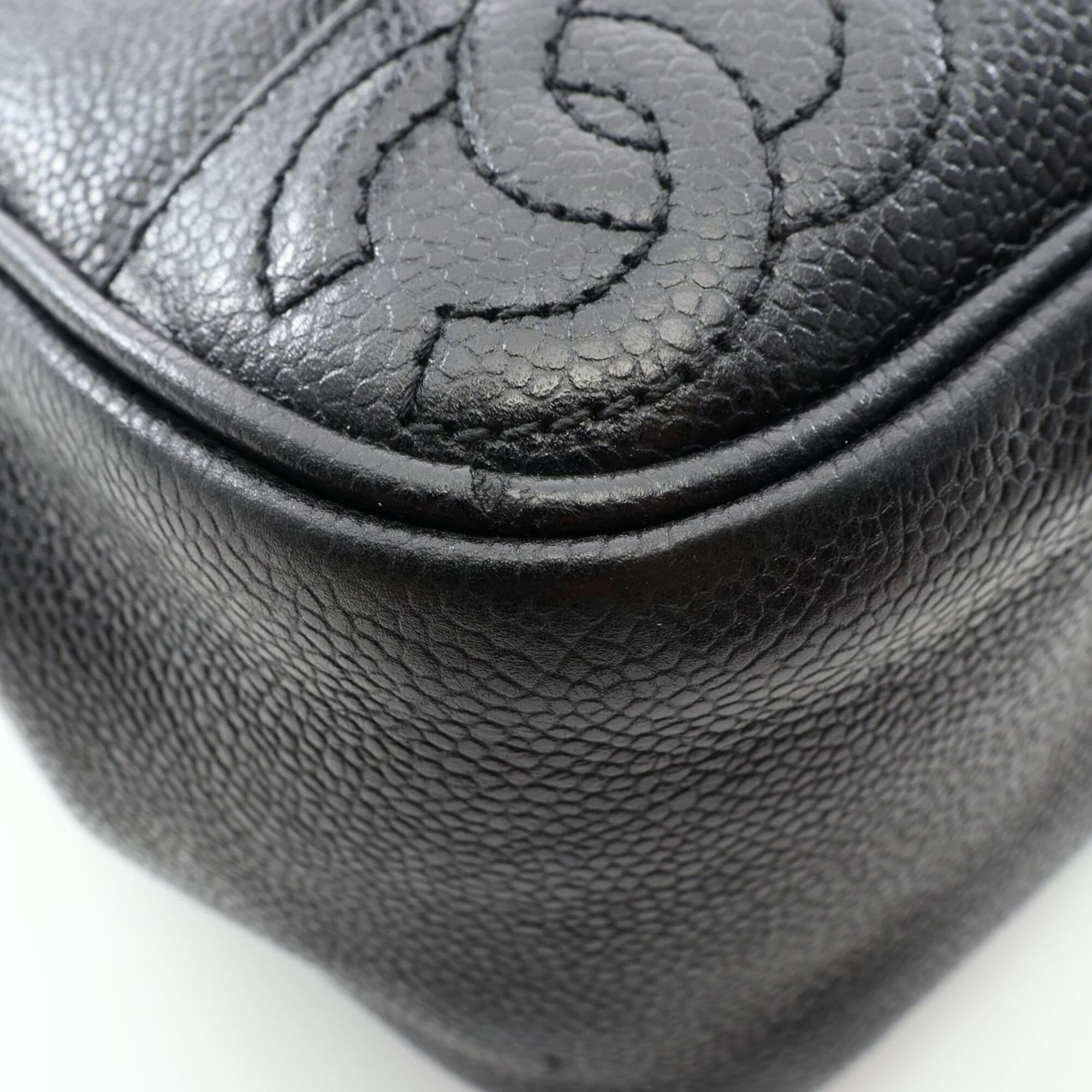 Chanel Black Grained Calfskin Backpack Handbag (Pre-Owned)