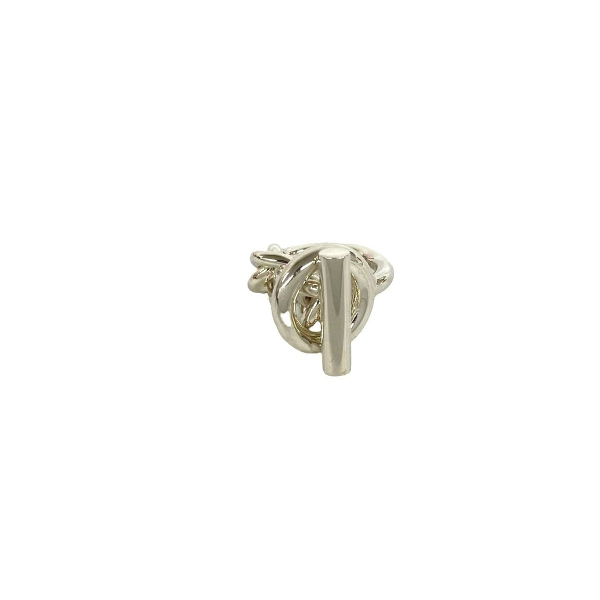 Hermes Silver Silver 925 Band Ring (Pre-Owned)