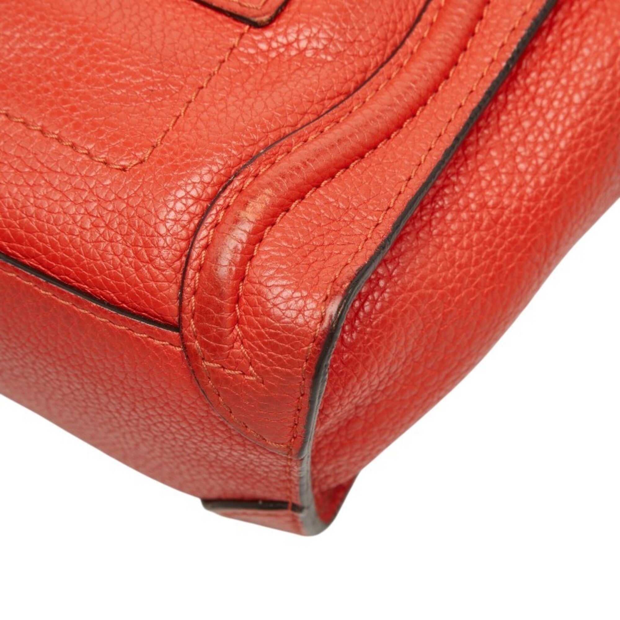 Celine Red Color Leather Handbag Shoulder Bag (Pre-Owned)