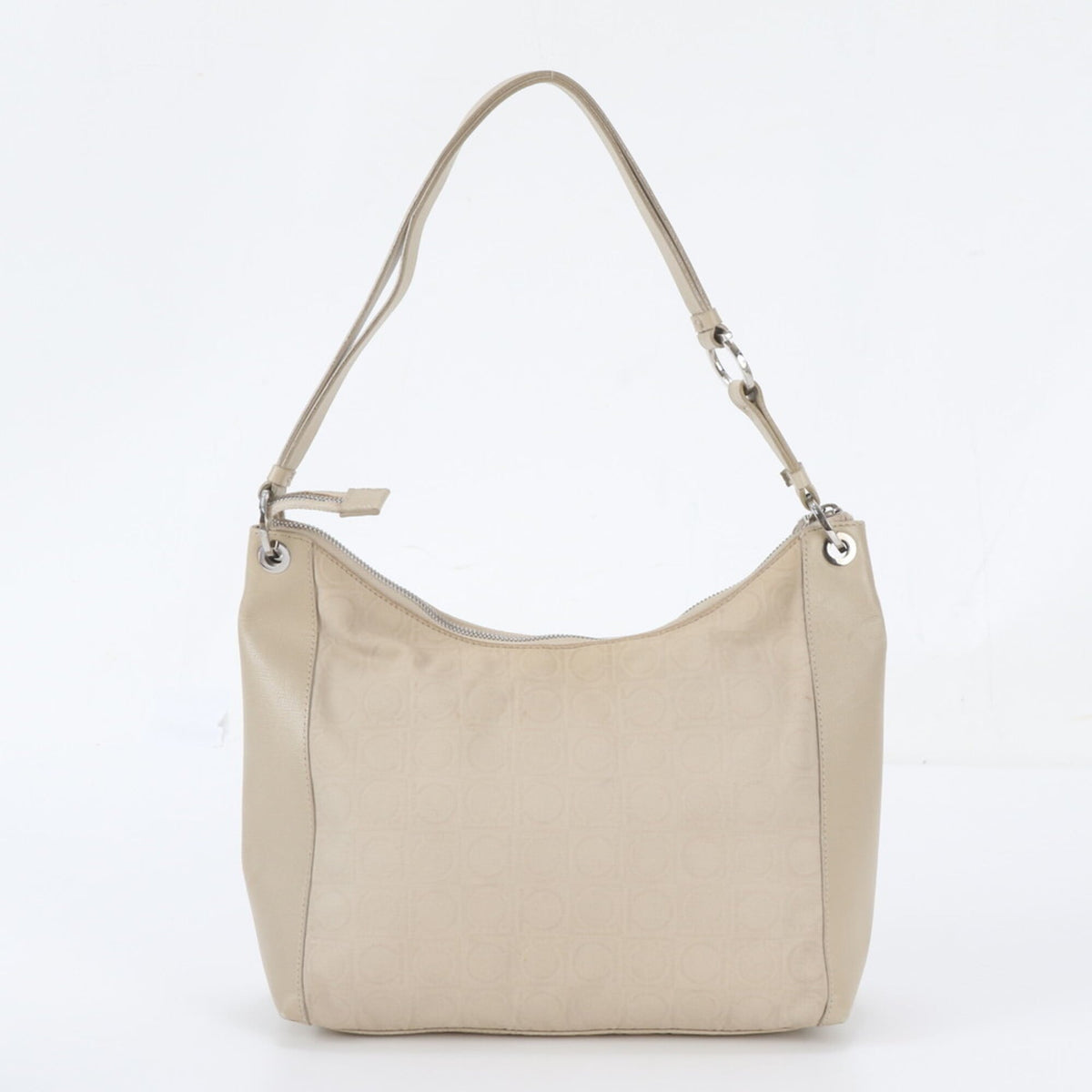 Salvatore Ferragamo Beige Leather Handbag Shoulder Bag Tote Bag (Pre-Owned)