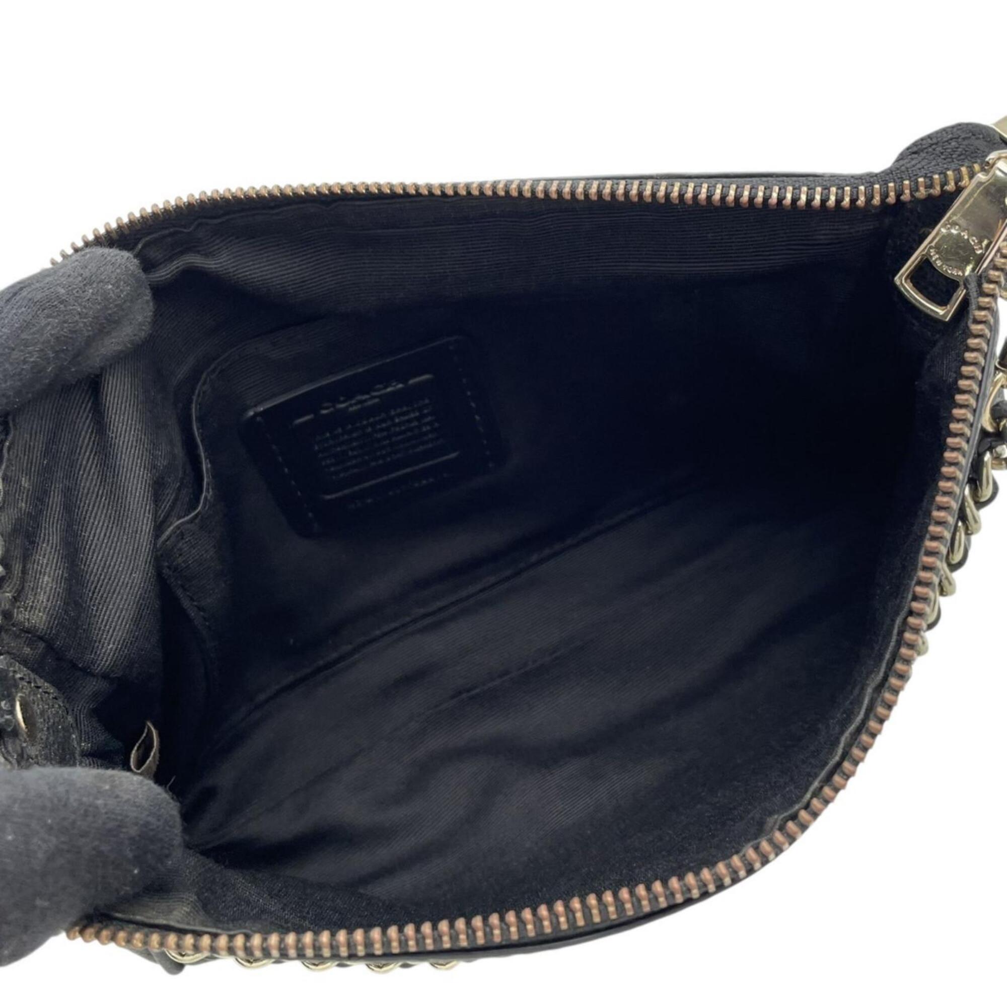 Coach Black Leather Handbag Shoulder Bag (Pre-Owned)