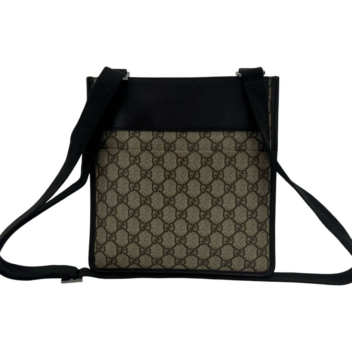 Gucci Brown Leather Elastane Crossbody Bag Shoulder Bag (Pre-Owned)