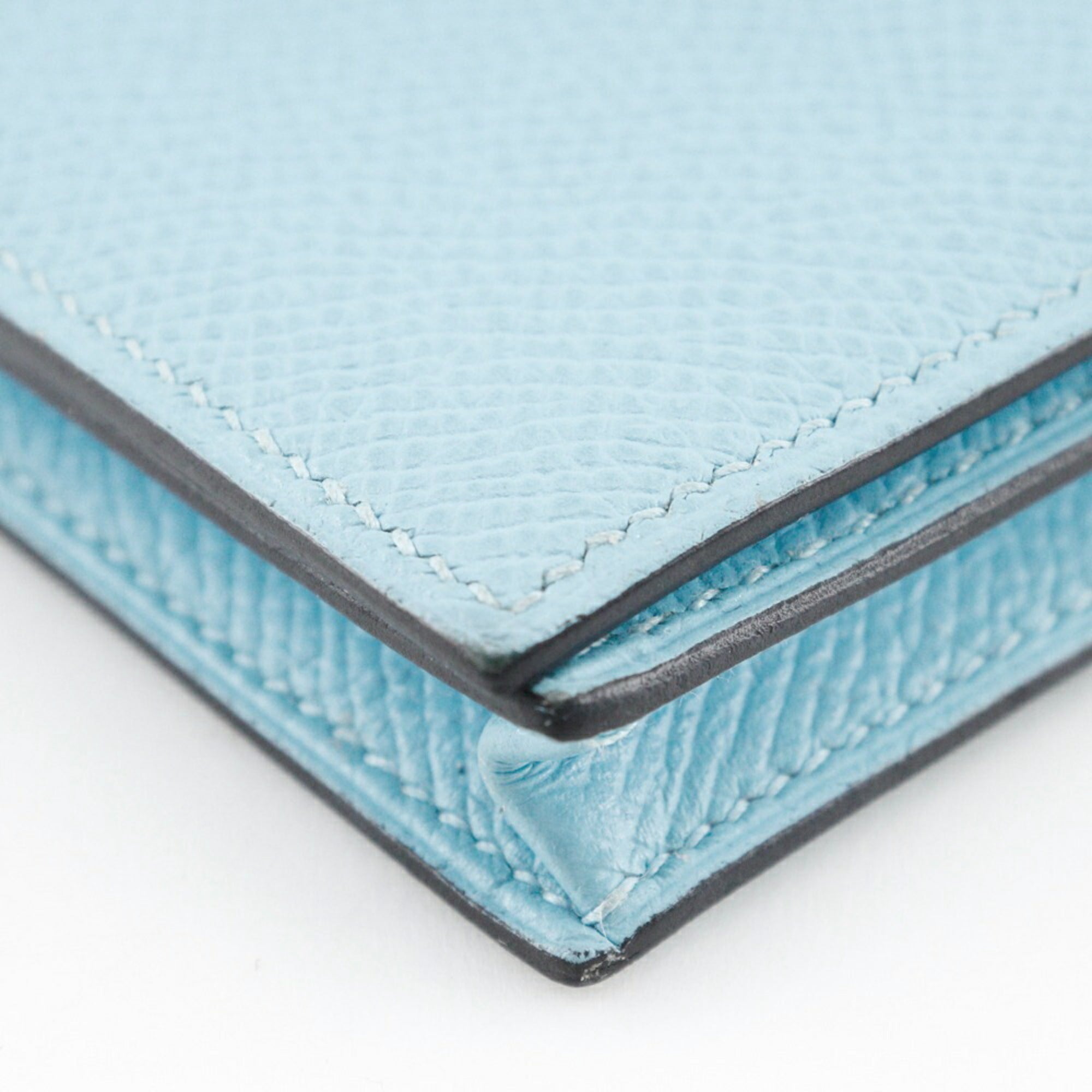 Hermes Bearn Light Blue Epsom Leather Long Wallet (Bi-Fold) (Pre-Owned)