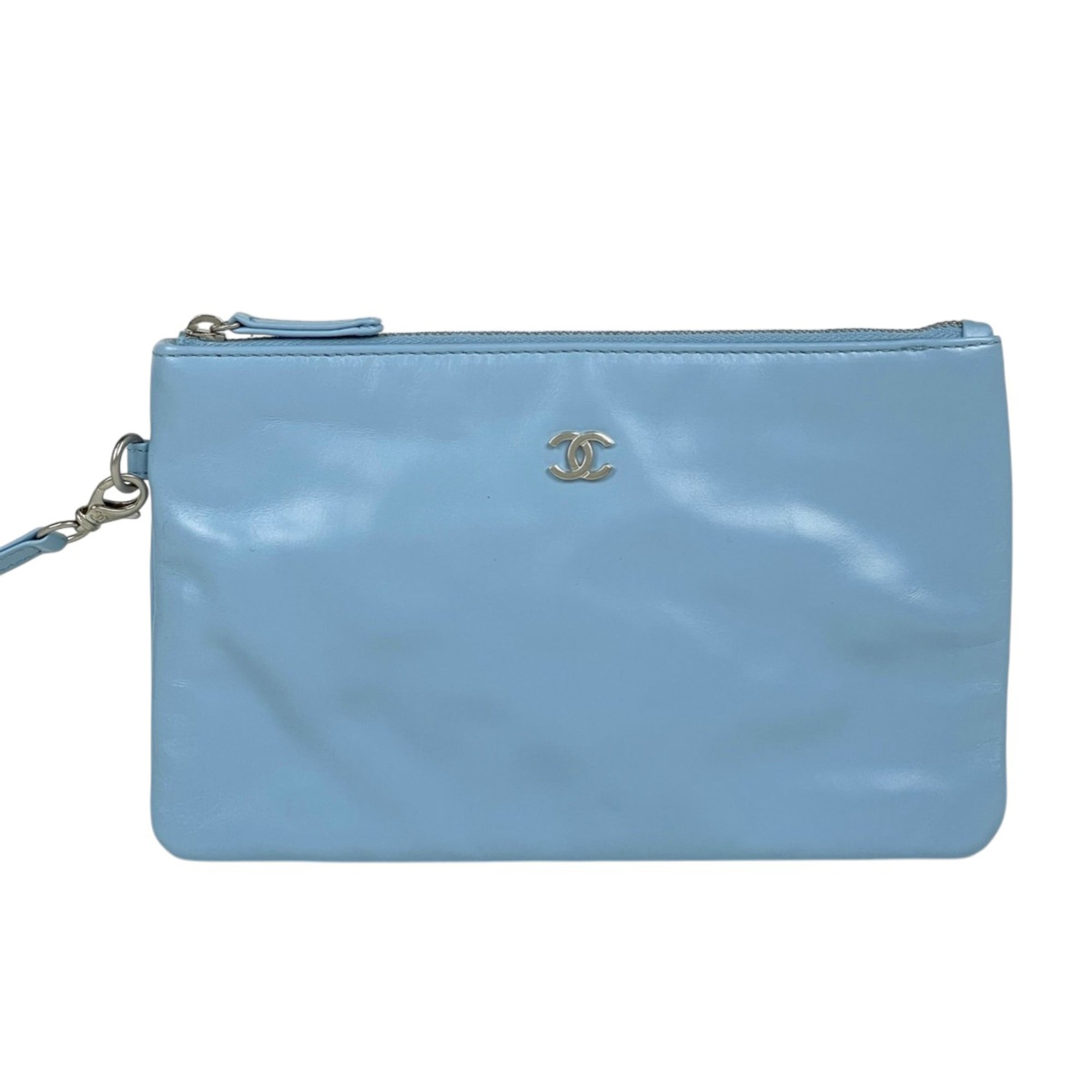 Chanel Matelasse Light Blue Leather Shoulder Bag (Pre-Owned)