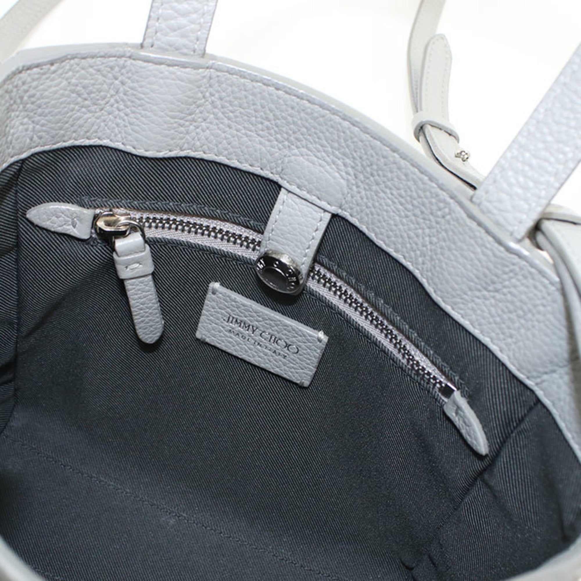 Jimmy Choo Gray Leather Handbag (Pre-Owned)