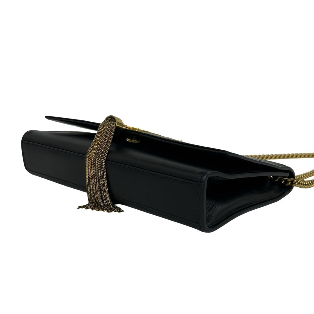 Yves Saint Laurent Black Leather Pochette Shoulder Bag (Pre-Owned)