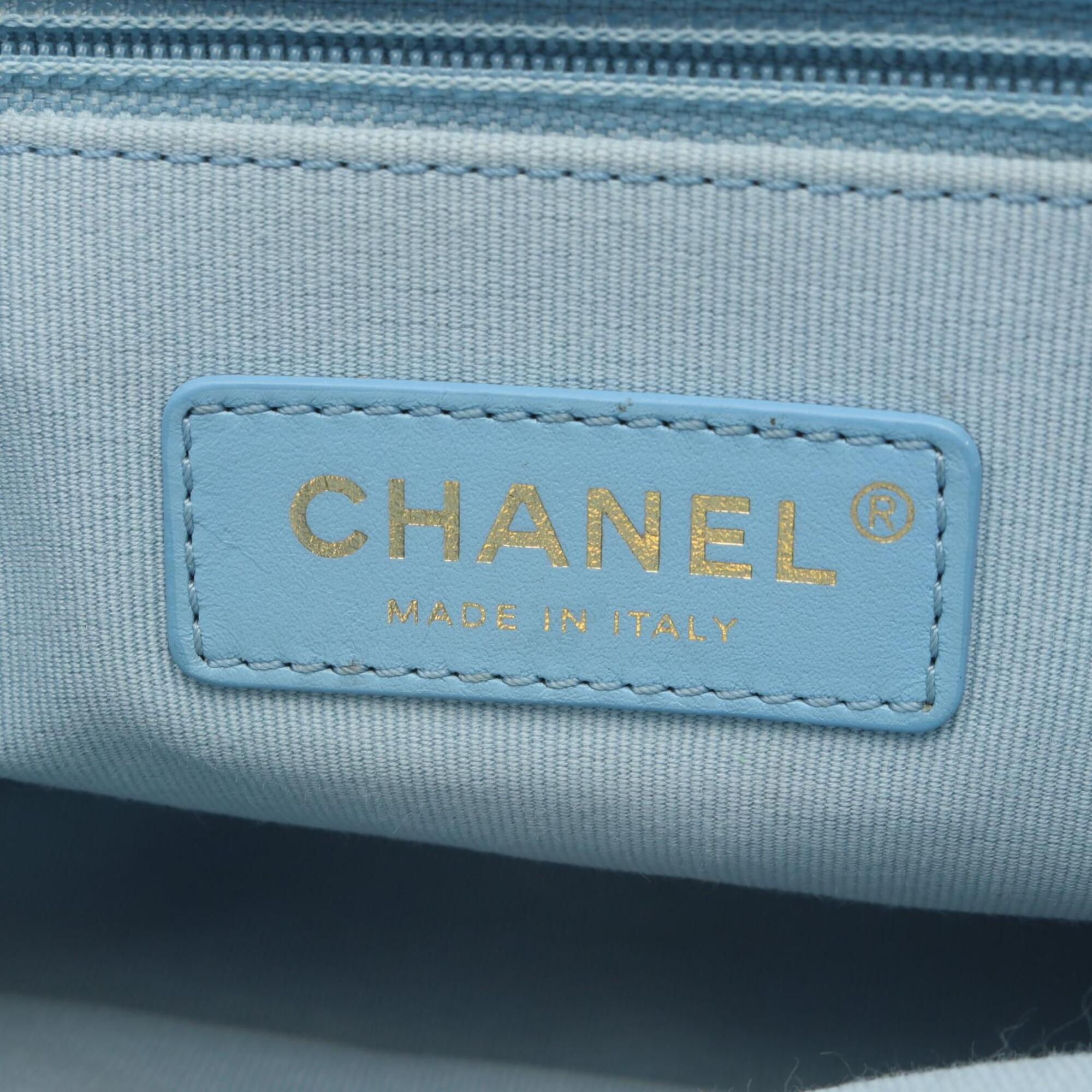 Chanel Blue Leather Handbag Shoulder Bag (Pre-Owned)