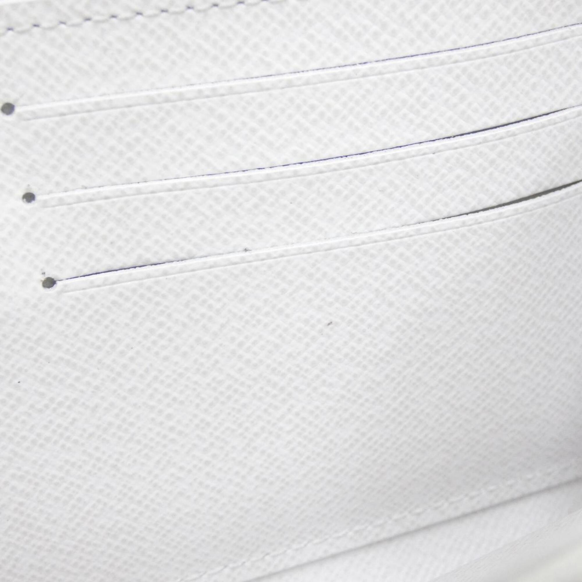 Louis Vuitton White Coated Canvas Leather Long Wallet (Bi-Fold) (Pre-Owned)