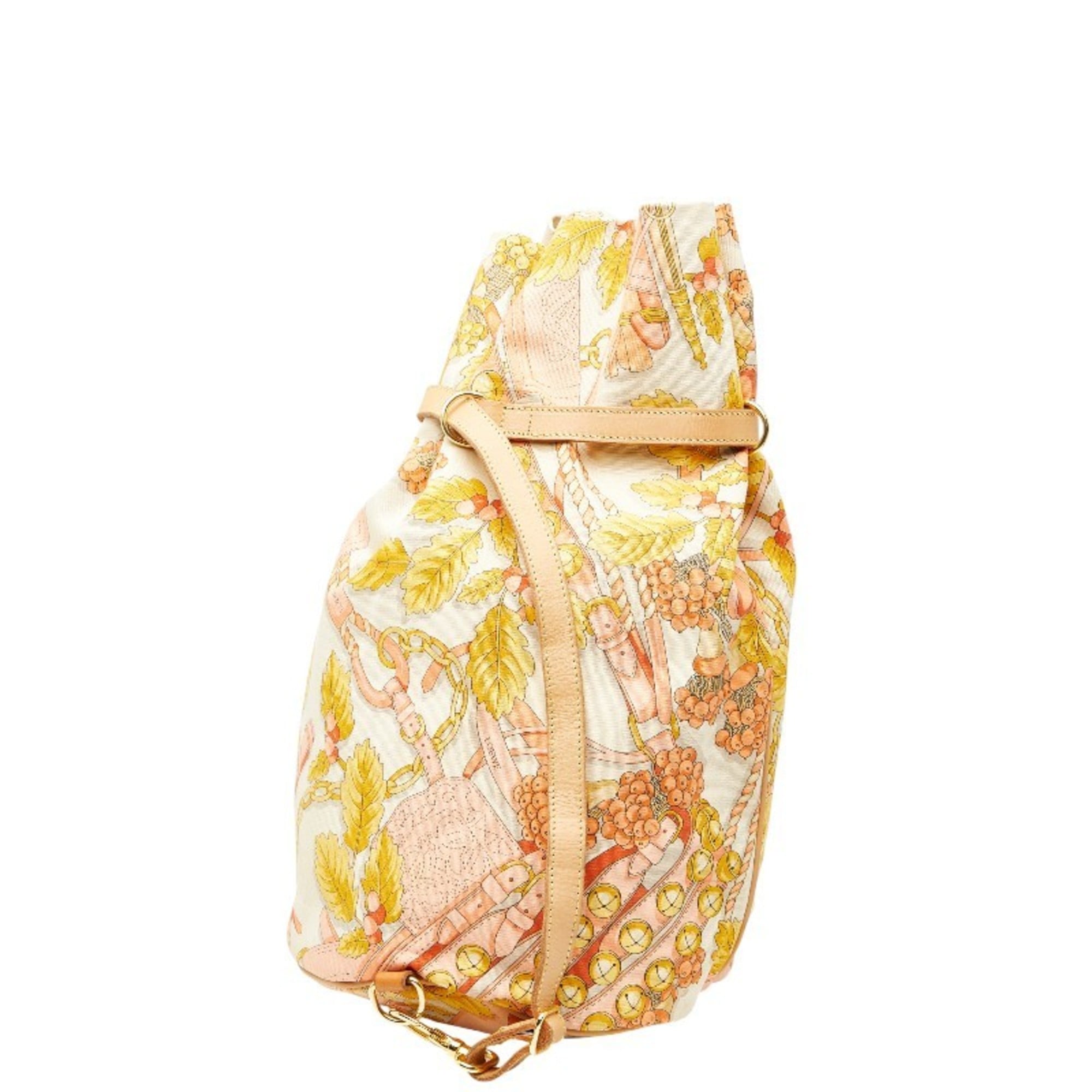 Loewe Beige Multi-Color Canvas Leather Shoulder Bag Tote Bag (Pre-Owned)