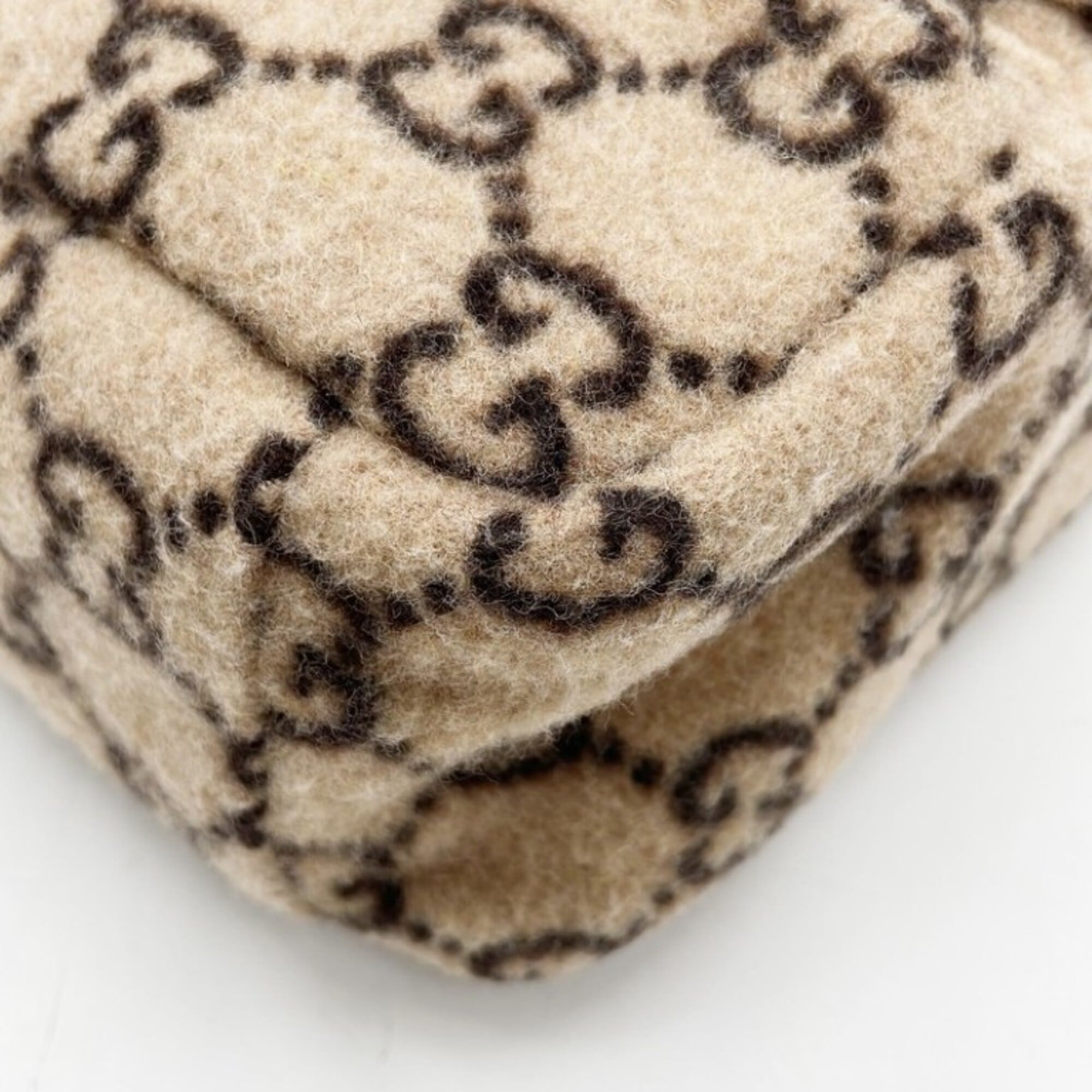 Gucci Beige Wool Leather Handbag (Pre-Owned)