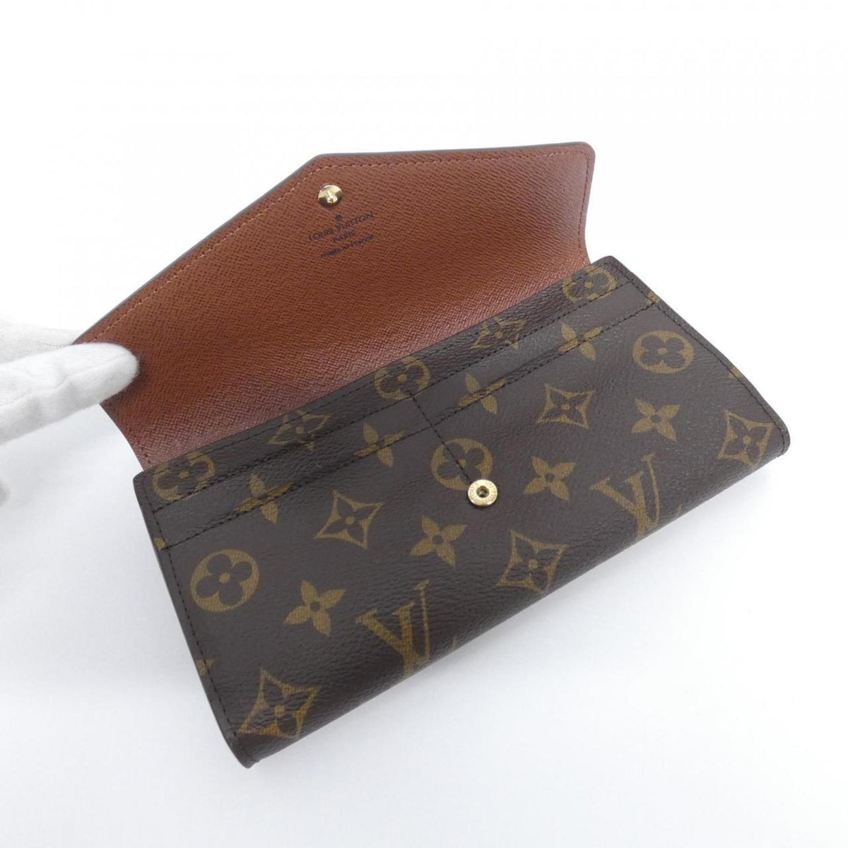 Louis Vuitton Brown Coated Canvas Long Wallet (Bi-Fold) (Pre-Owned)