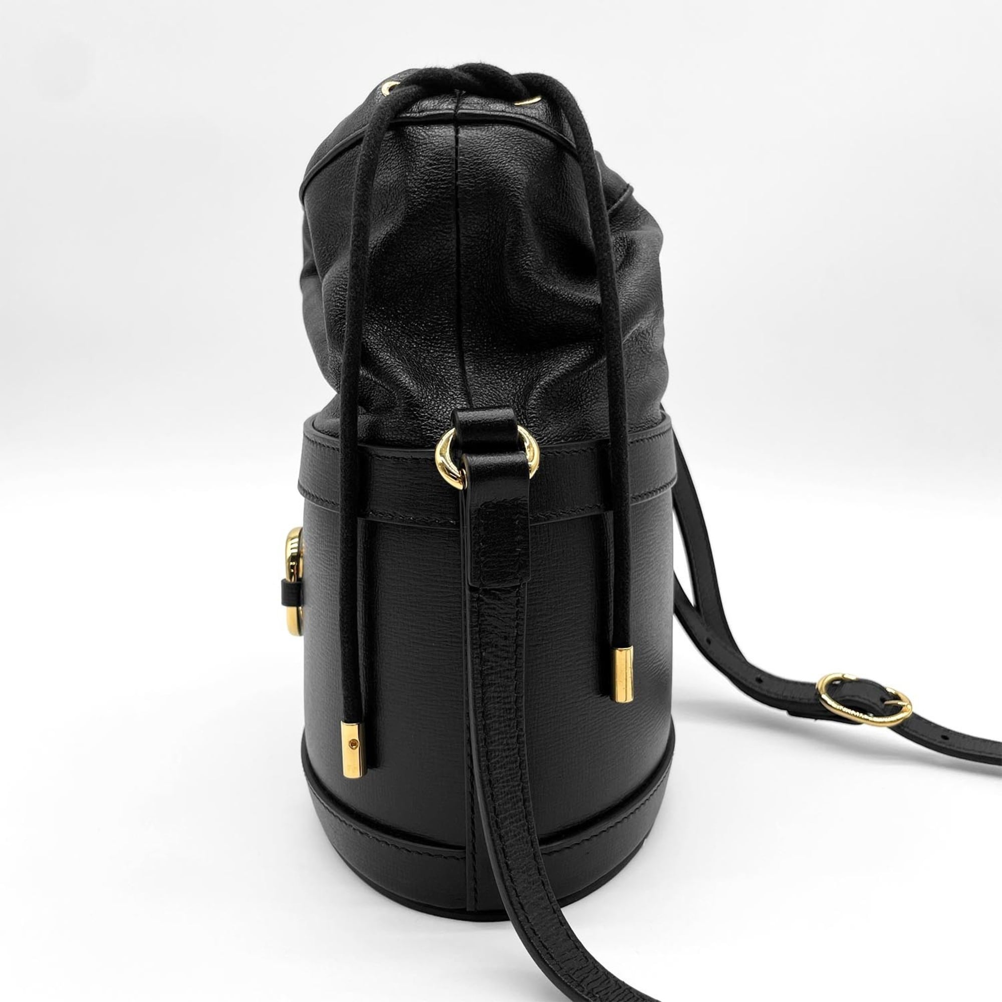 Gucci Horsebit Black Leather Shoulder Bag (Pre-Owned)