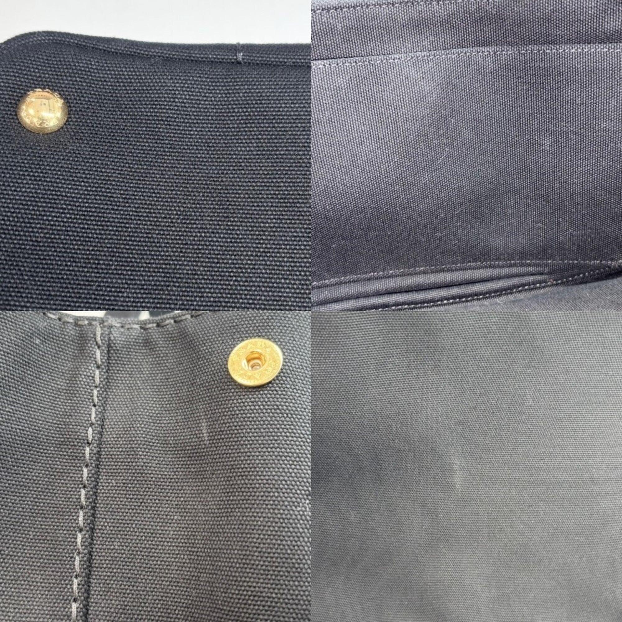 Prada Black Canvas Handbag Shoulder Bag Tote Bag (Pre-Owned)