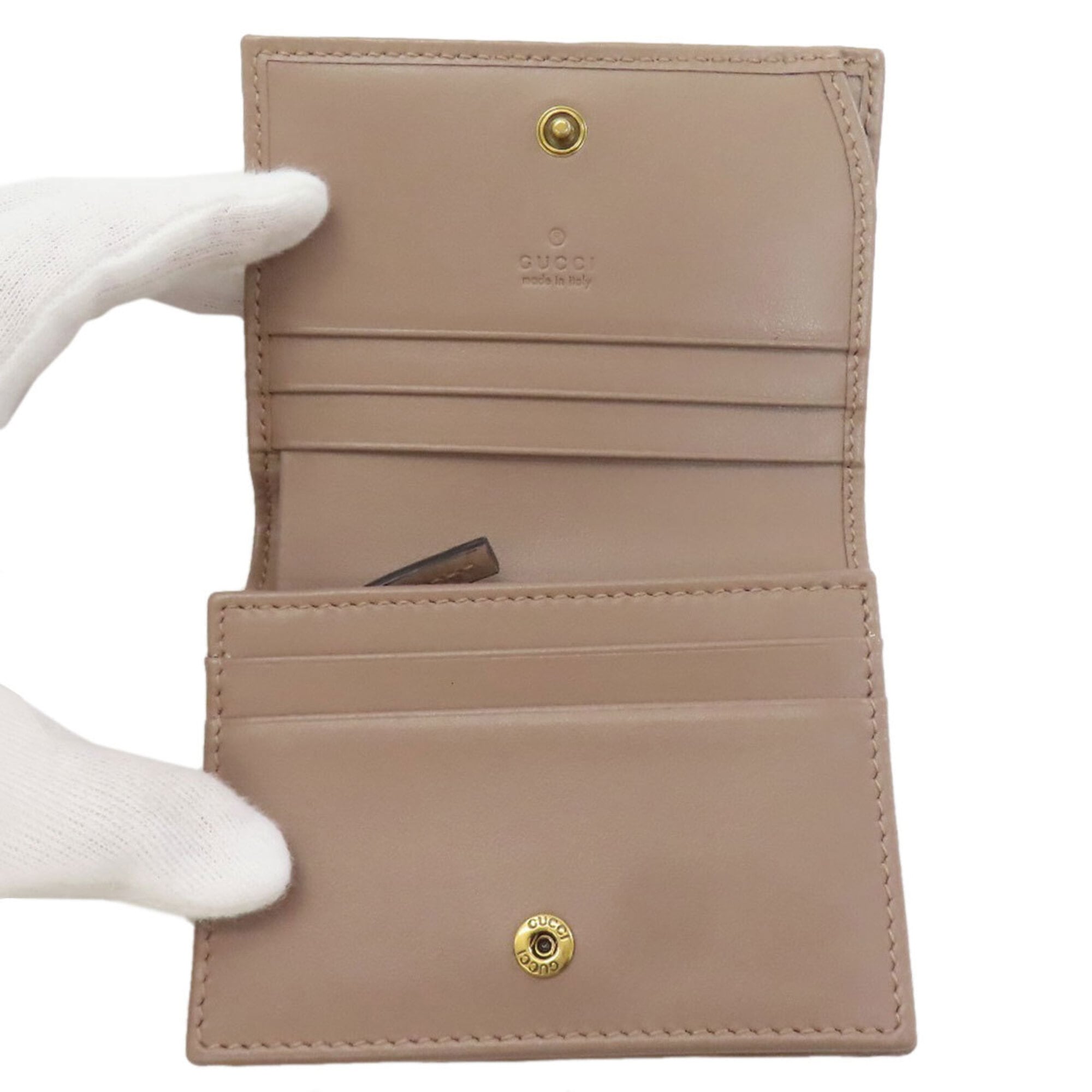 Gucci Pink Beige Leather Wallet (Bi-Fold) (Pre-Owned)