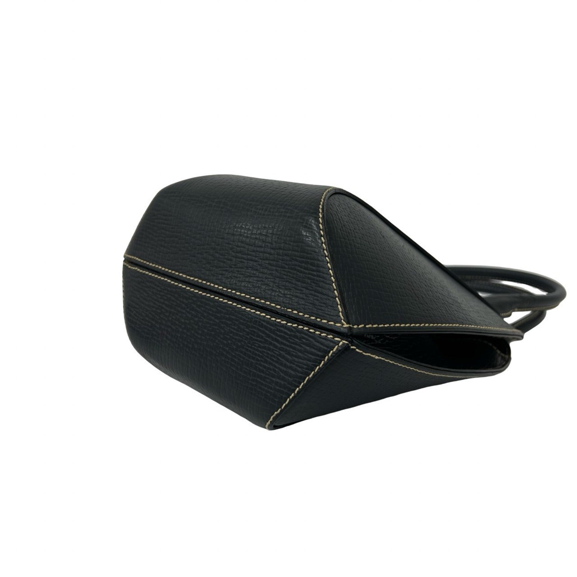 Loewe Navy Leather Boston Bag Handbag Tote Bag (Pre-Owned)