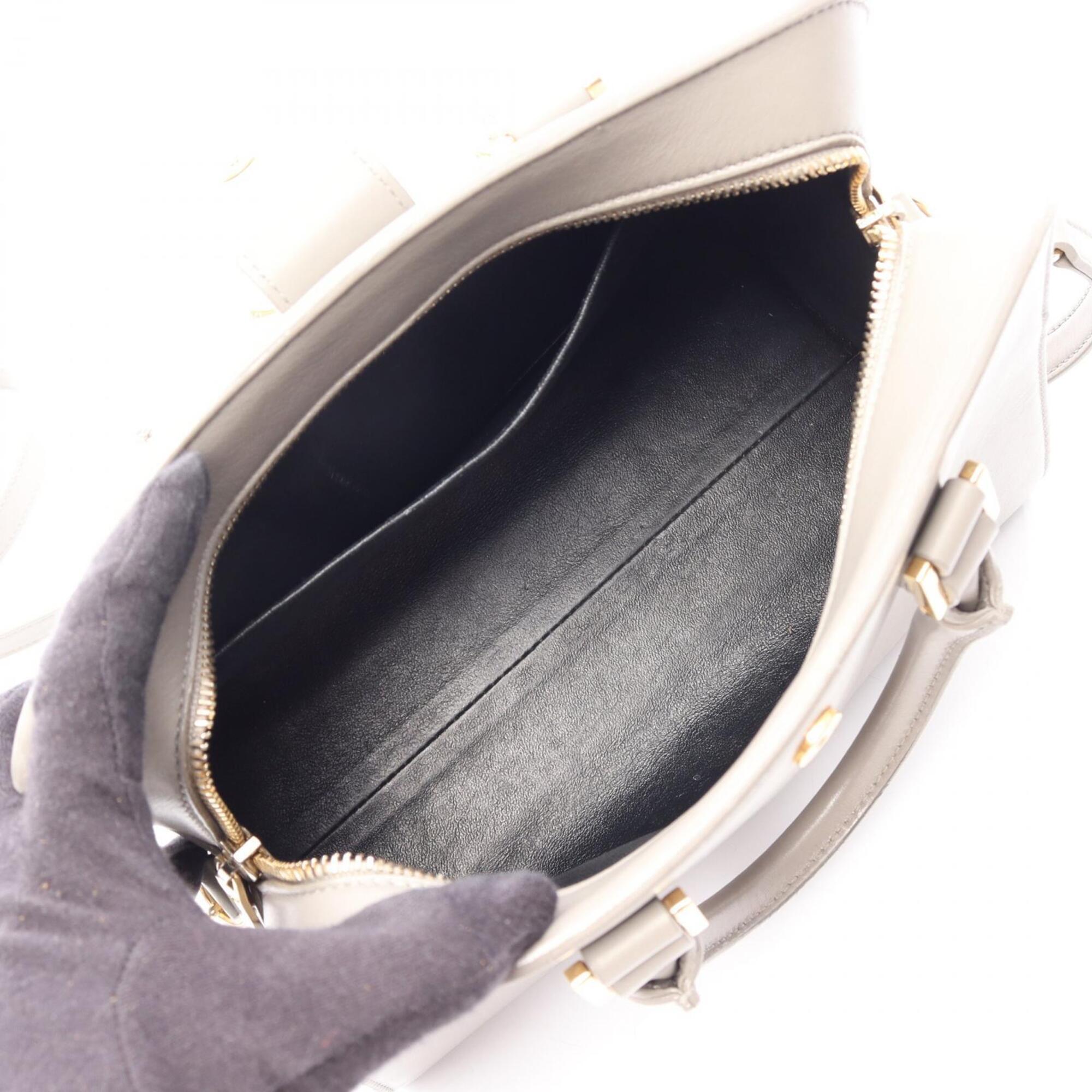 Yves Saint Laurent Gray Leather Handbag (Pre-Owned)