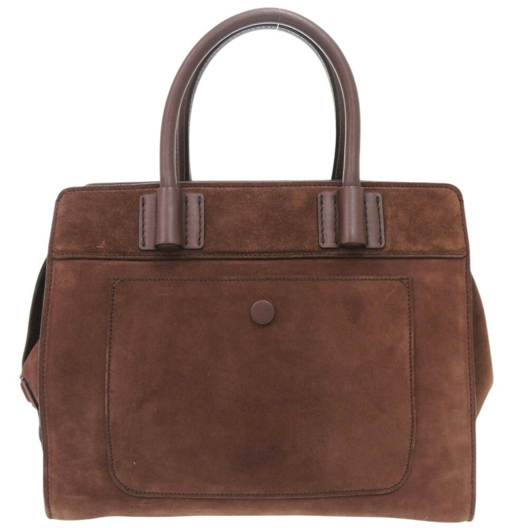 Tod's Brown Suede Leather Handbag Shoulder Bag (Pre-Owned)