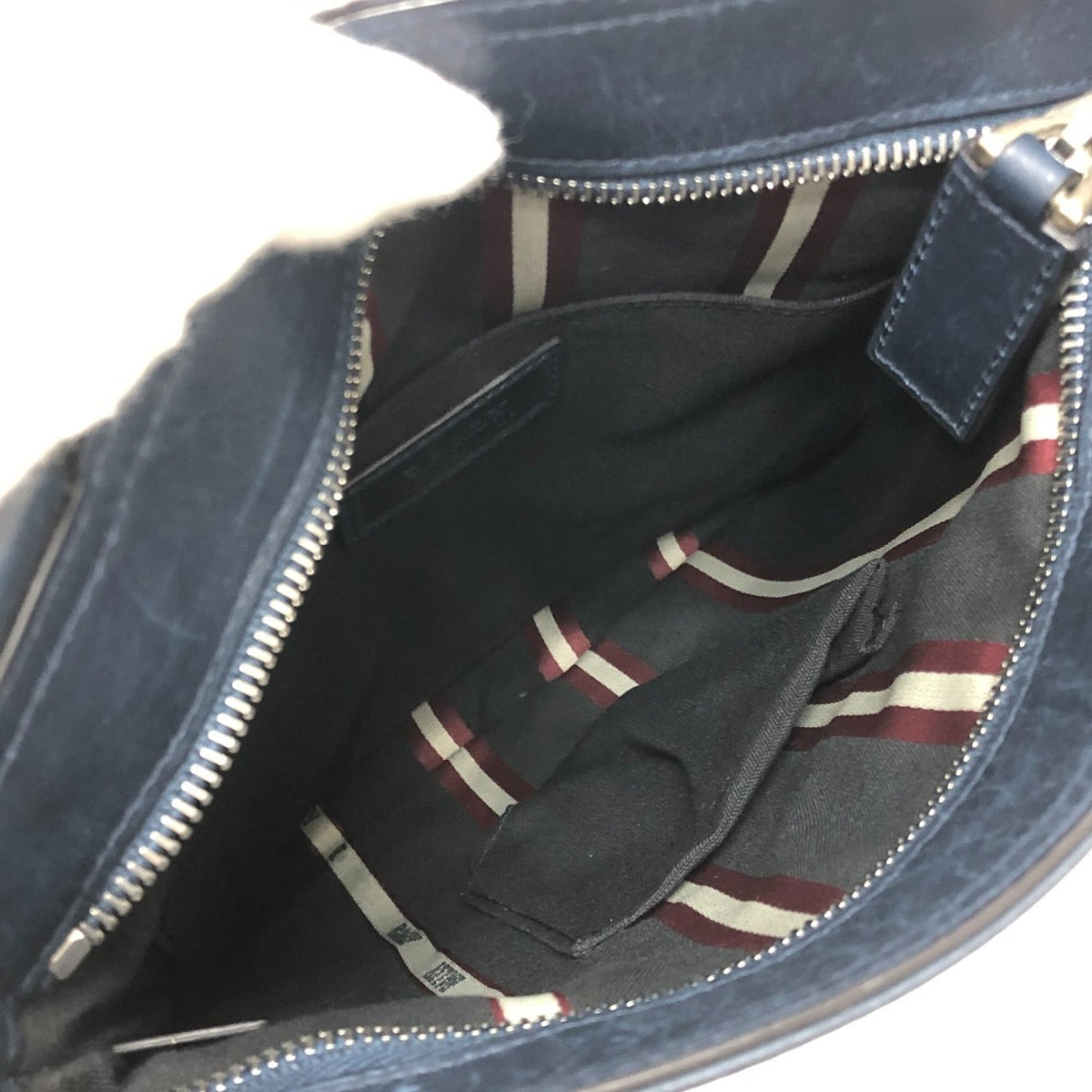 Bally Navy Leather Handbag Shoulder Bag (Pre-Owned)