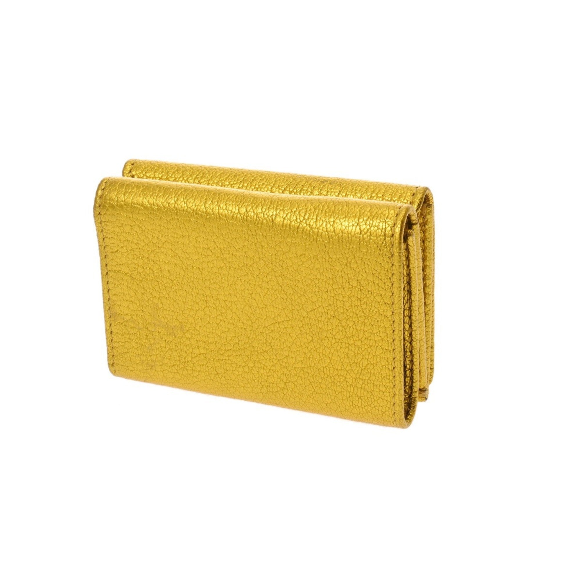 Balenciaga Metallic Gold Leather Wallet (Tri-Fold) (Pre-Owned)