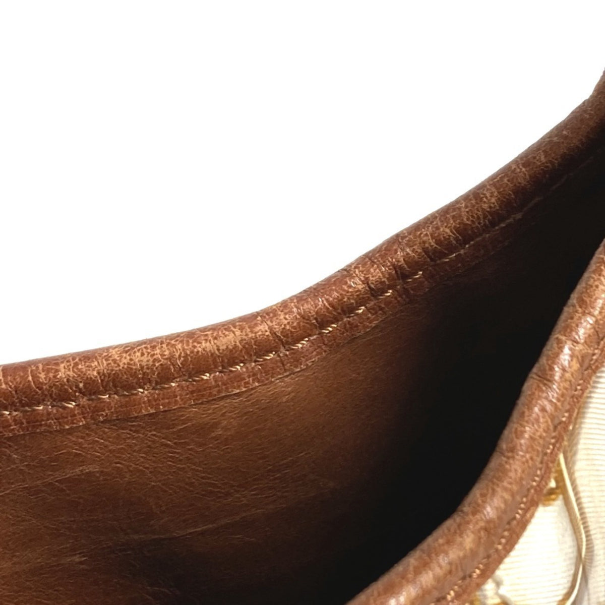 Louis Vuitton Brown White Vinyl Leather Shoulder Bag (Pre-Owned)