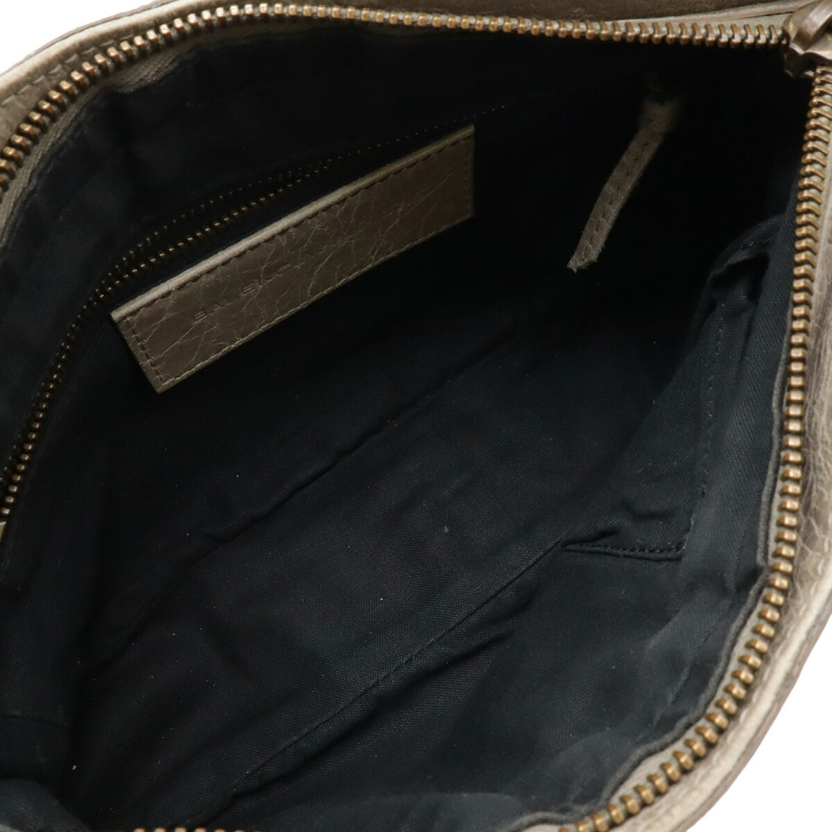 Balenciaga Grayish Leather Clutch Bag Pochette Shoulder Bag (Pre-Owned)