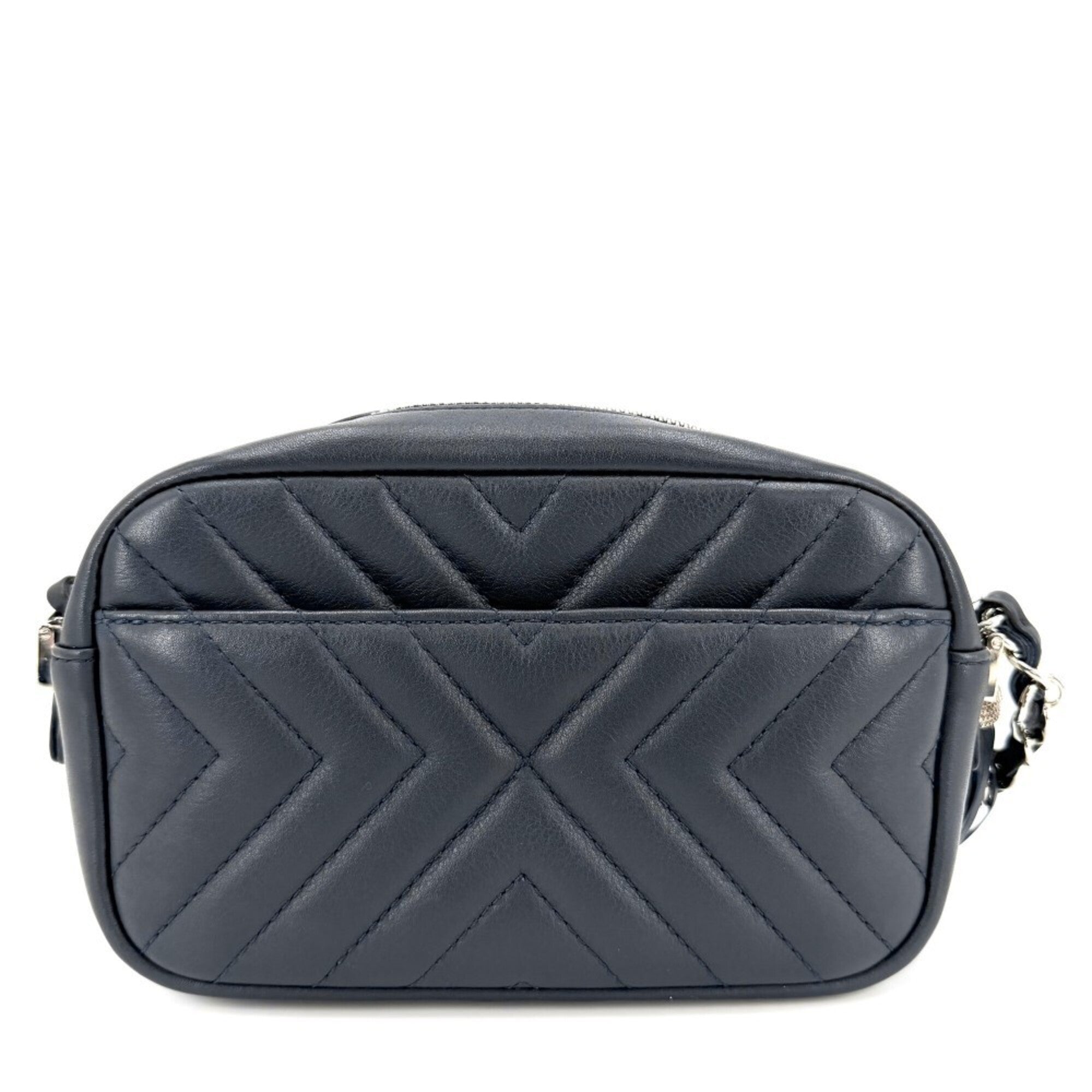 Chanel Navy Leather Shoulder Bag (Pre-Owned)