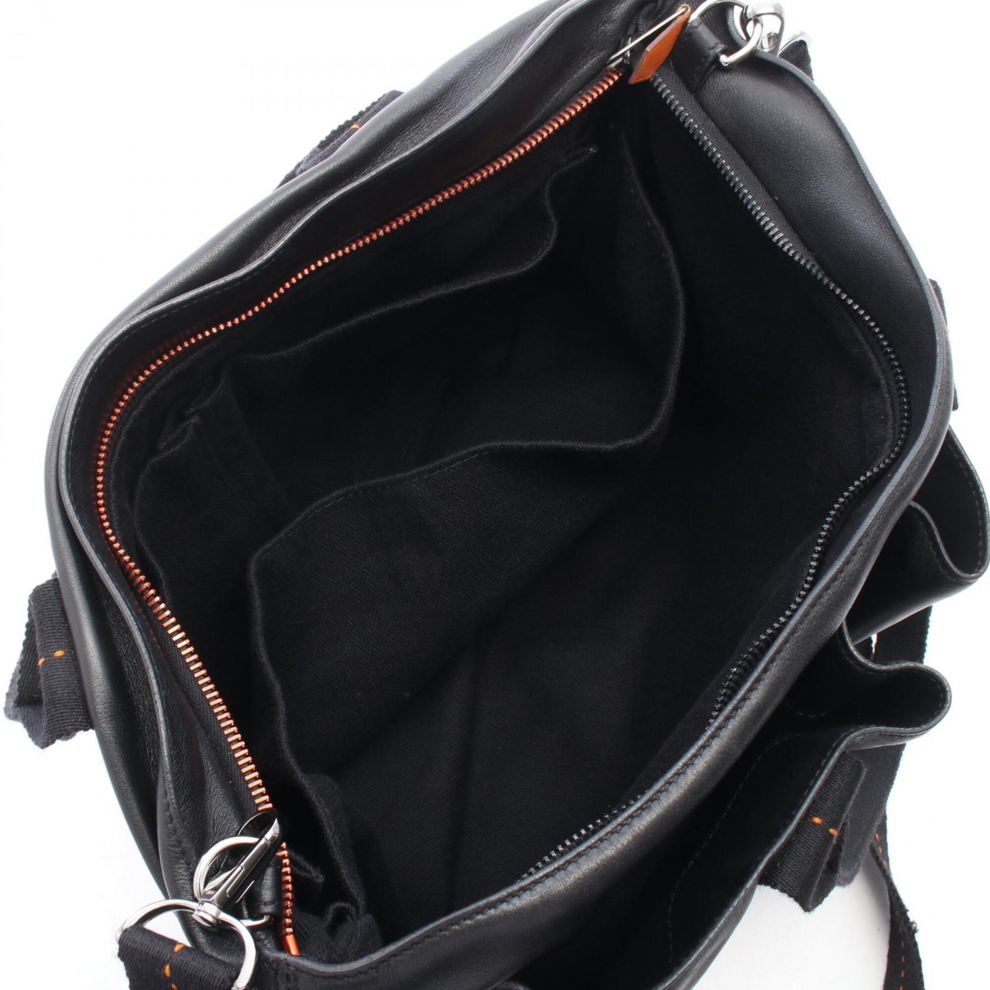 Hermes Black Veau Derma Handbag (Pre-Owned)