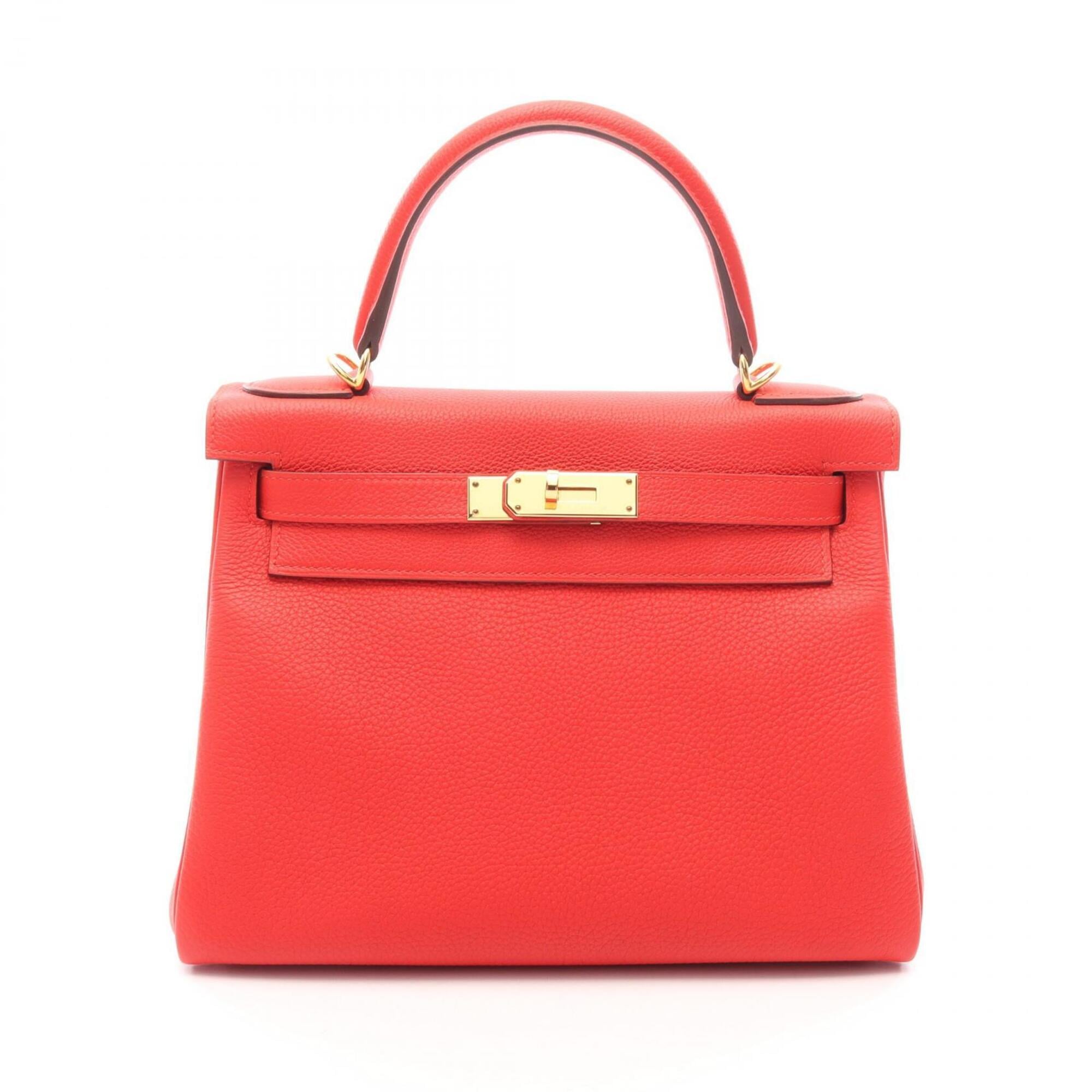 Hermes Red Color Togo Leather Handbag (Pre-Owned)