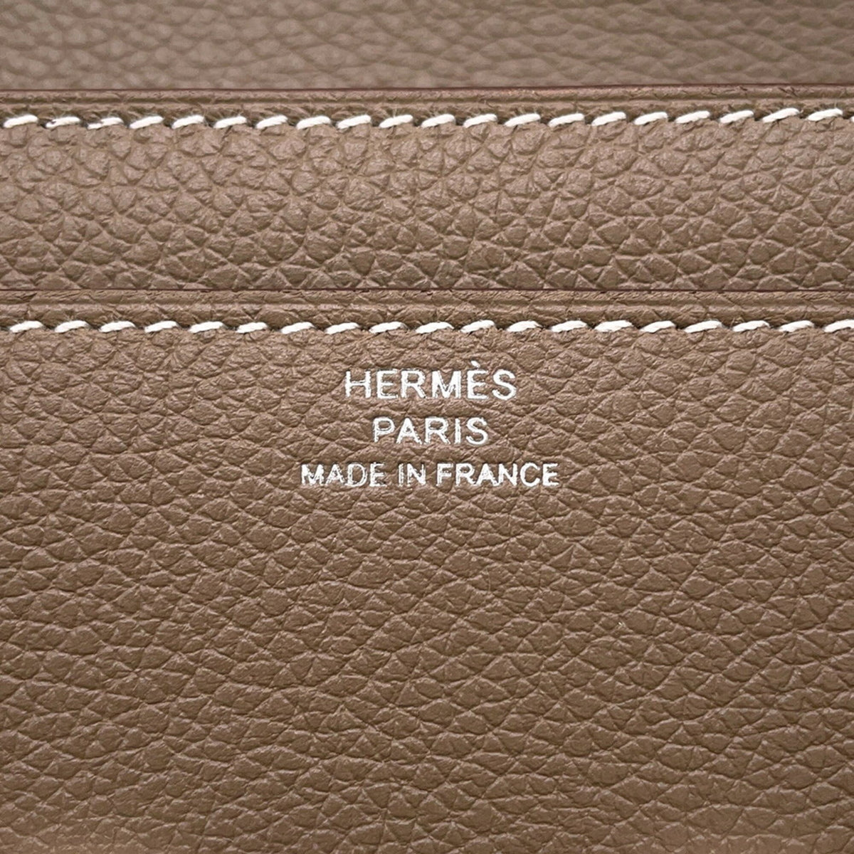 Hermes Constance Etoupe Gray Evercalf Leather Chain/Shoulder Wallet (Pre-Owned)