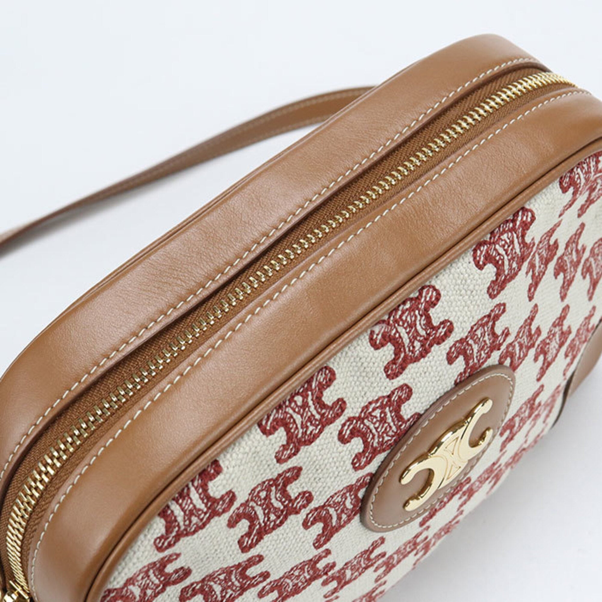 Celine Brown Canvas Shoulder Bag (Pre-Owned)