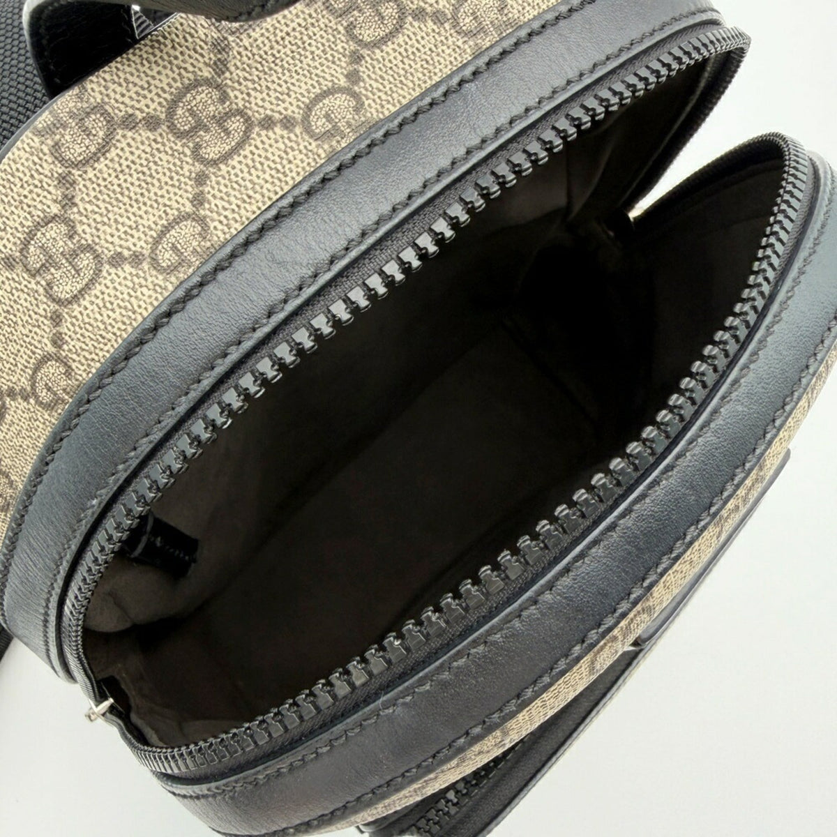 Gucci Beige Black Pvc Leather Backpack (Pre-Owned)