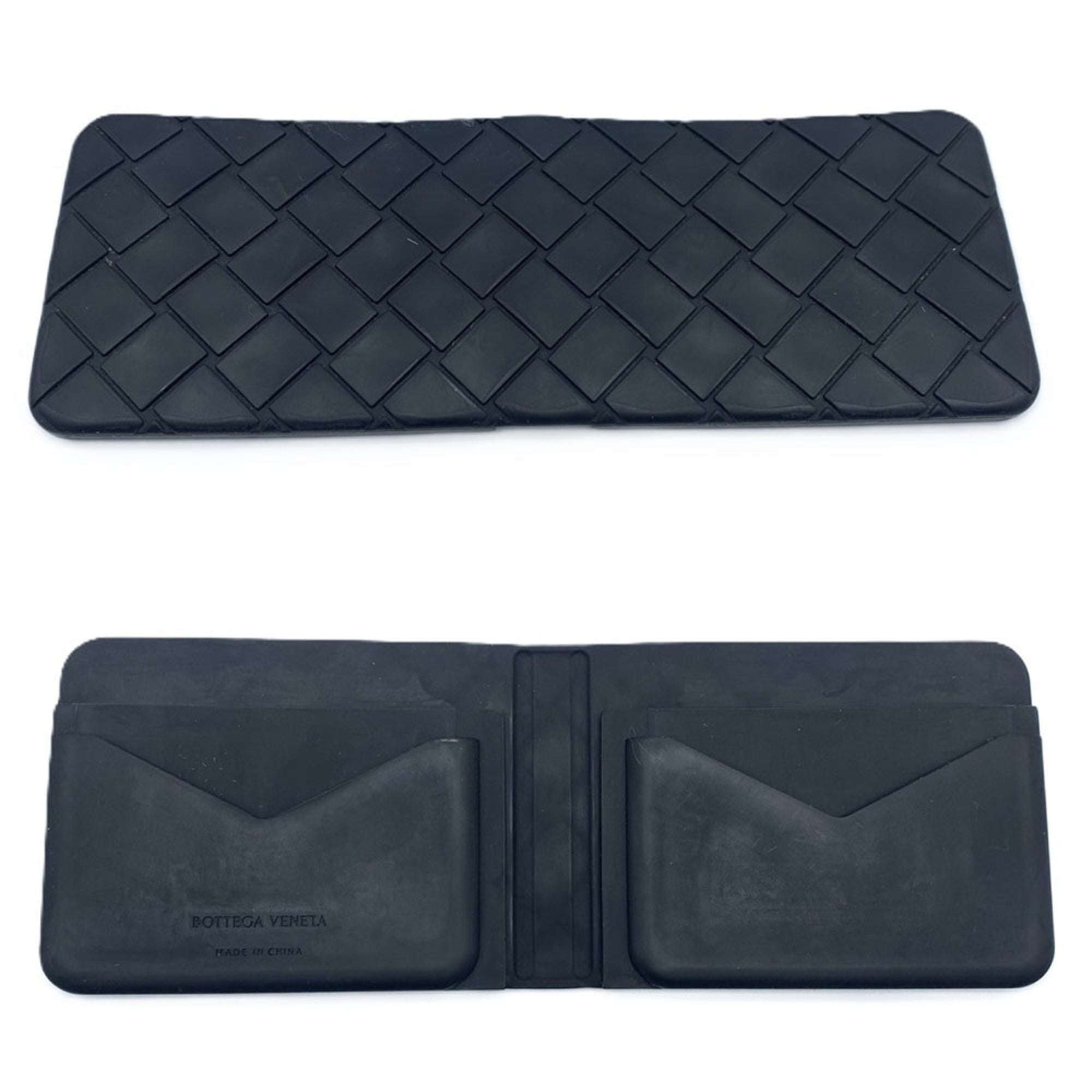 Bottega Veneta Black Rubber Wallet (Bi-Fold) (Pre-Owned)