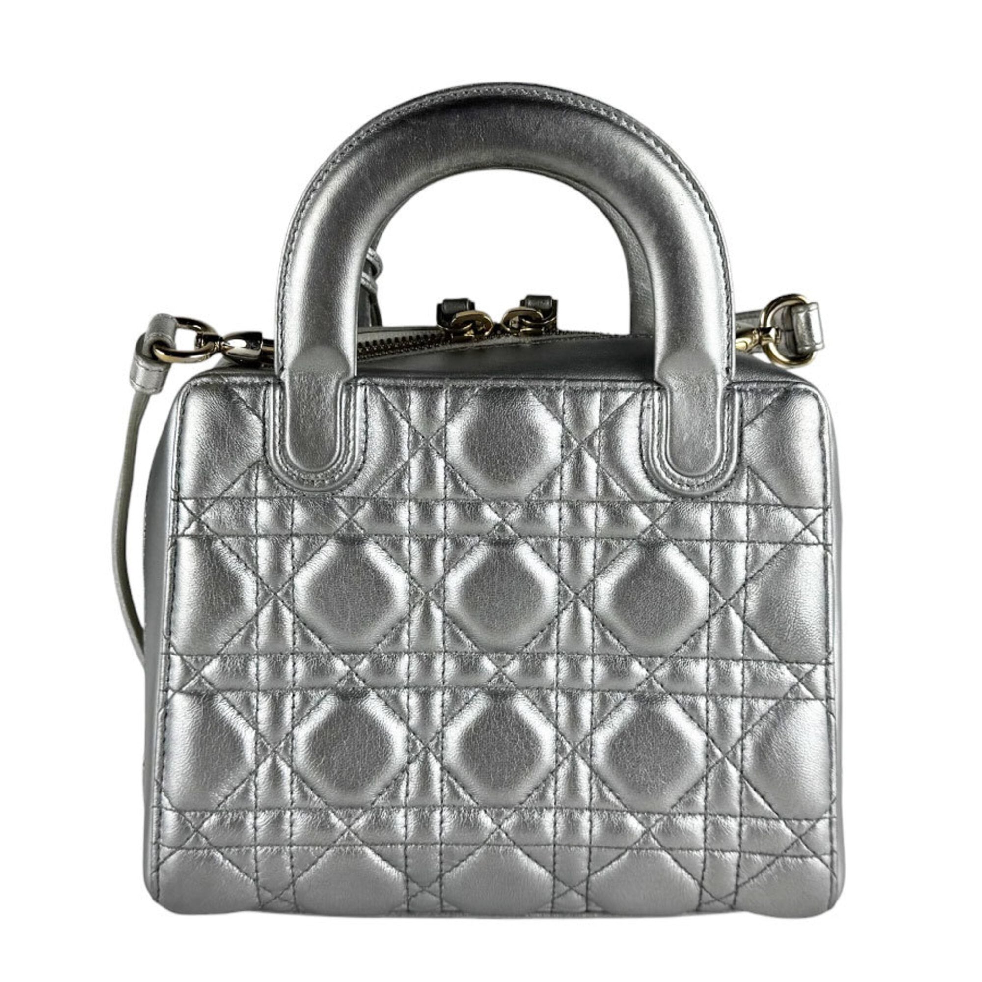 Christian Dior Silver Leather Shoulder Bag (Pre-Owned)