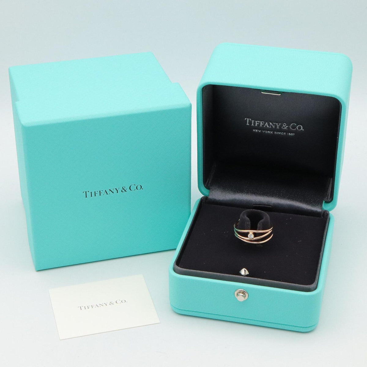 Tiffany Gold Clear Pink Gold (18K) Band Ring (Pre-Owned)