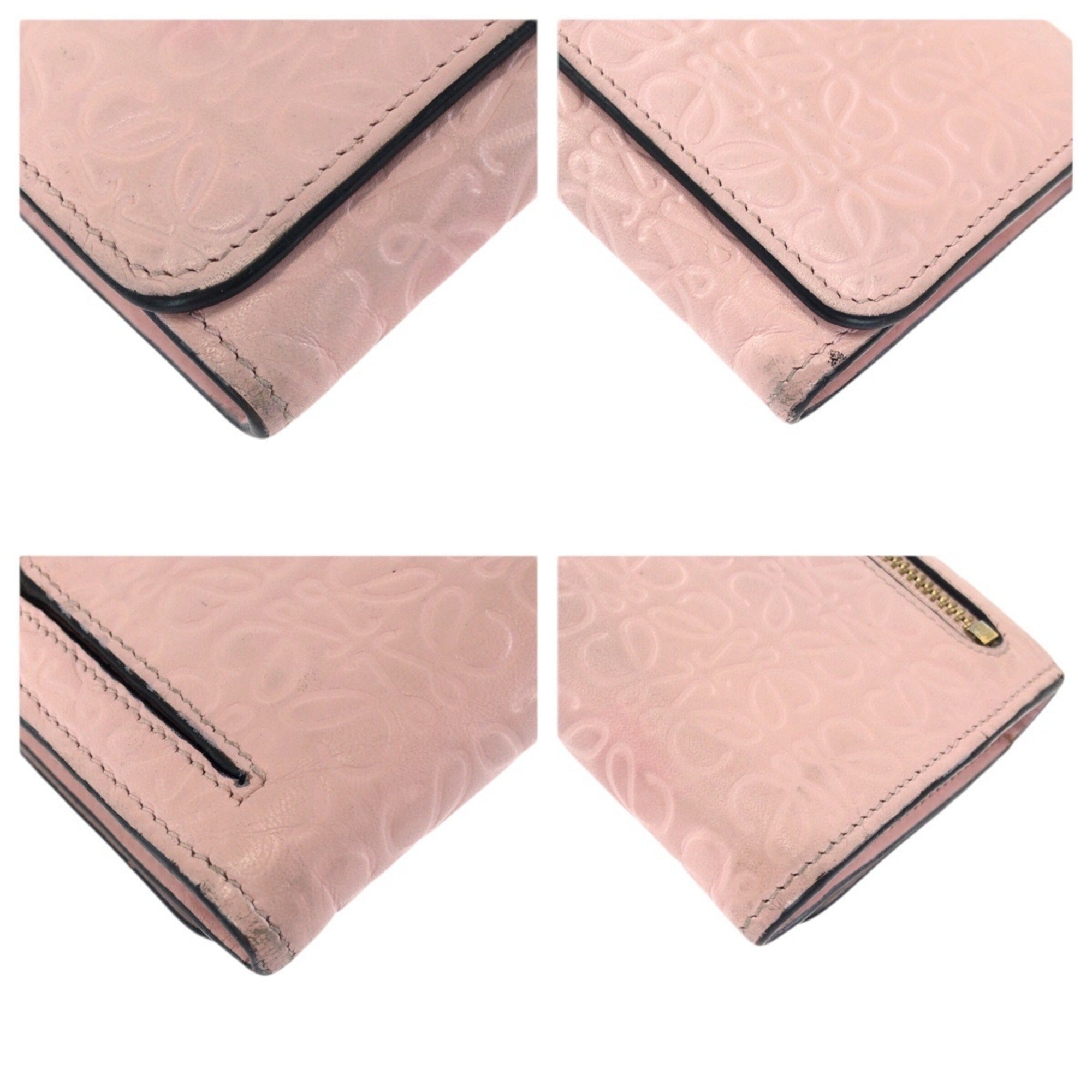 Loewe Pink Leather Long Wallet (Bi-Fold) (Pre-Owned)