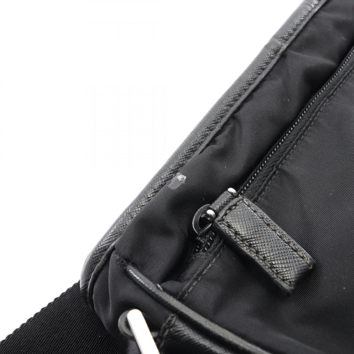 Prada Black Nylon Saffiano Triangle Shoulder Bag (Pre-Owned)