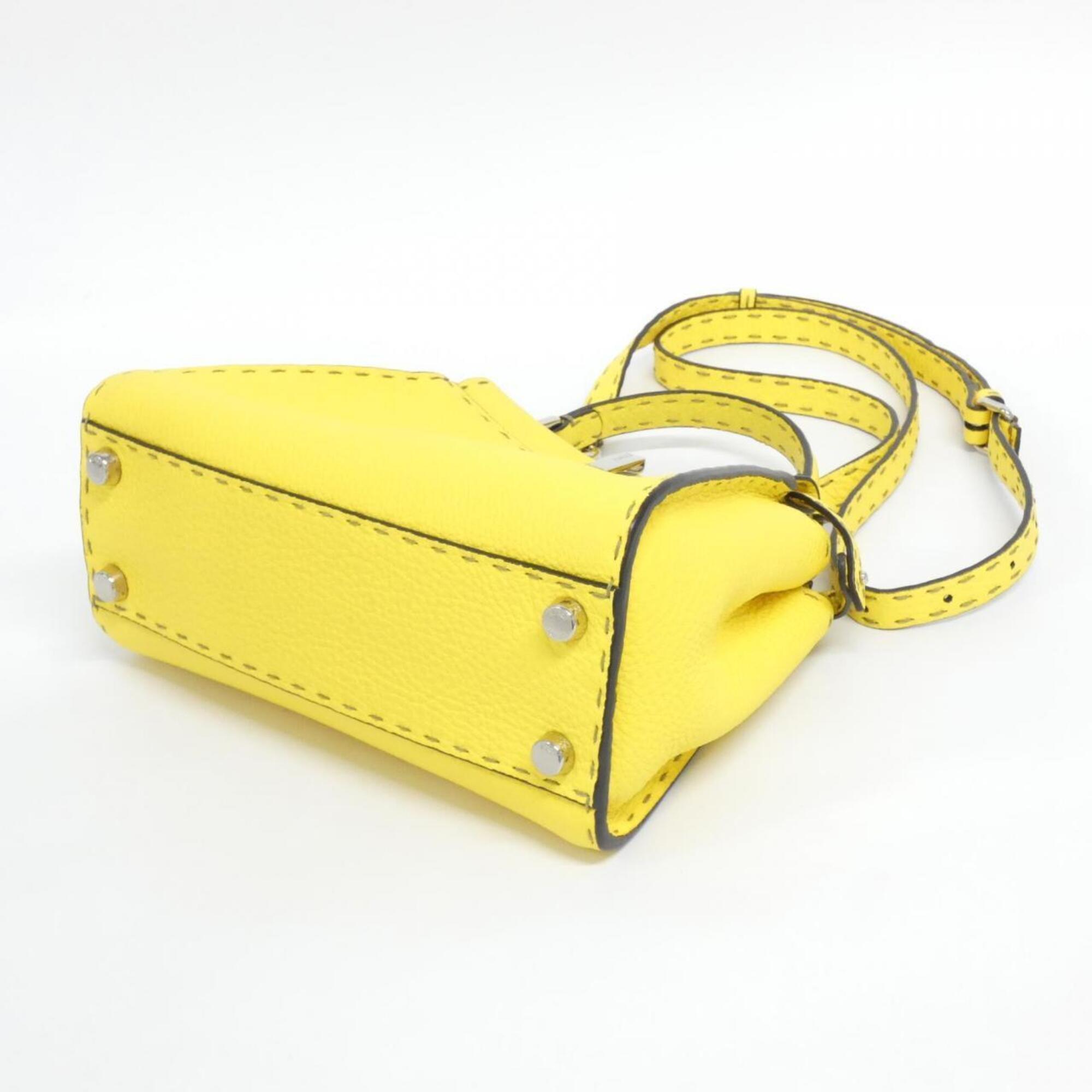 Fendi Selleria Yellow Leather Handbag (Pre-Owned)