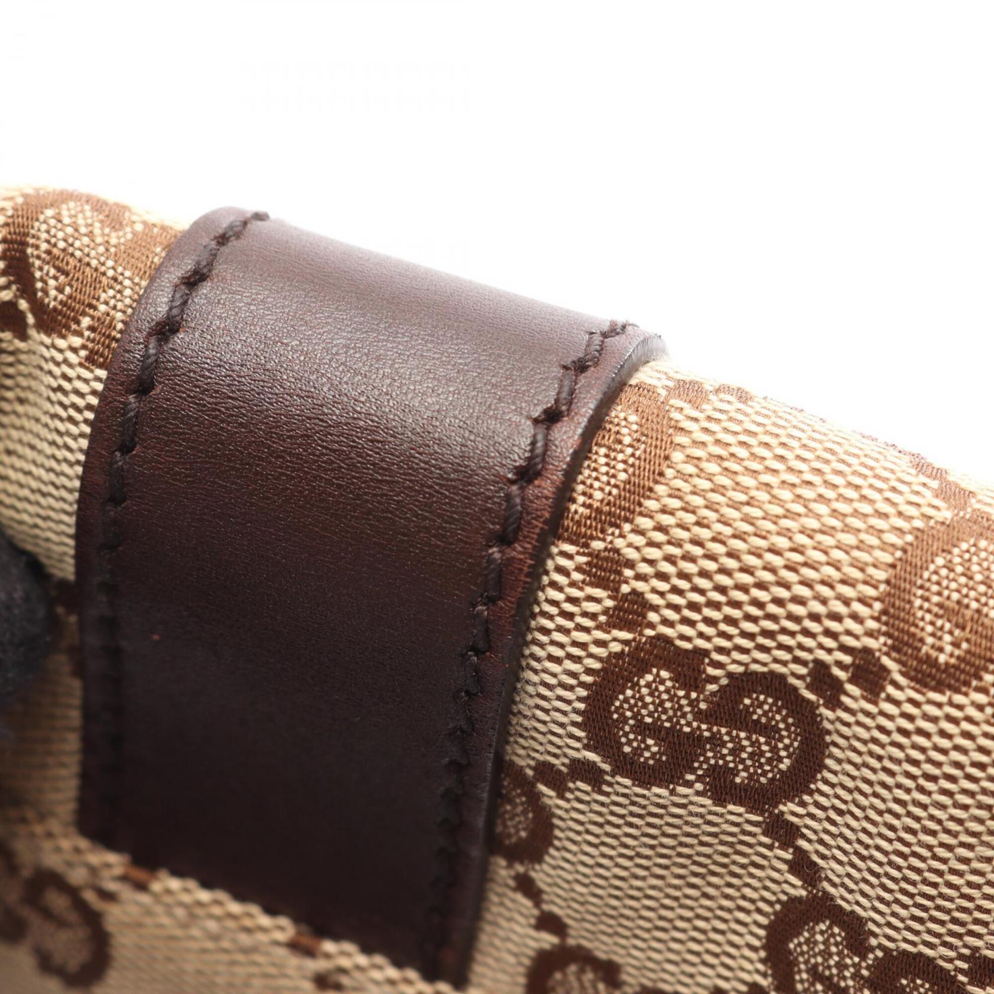 Gucci Beige Brown Gg Canvas Leather Fanny Pack Handbag (Pre-Owned)
