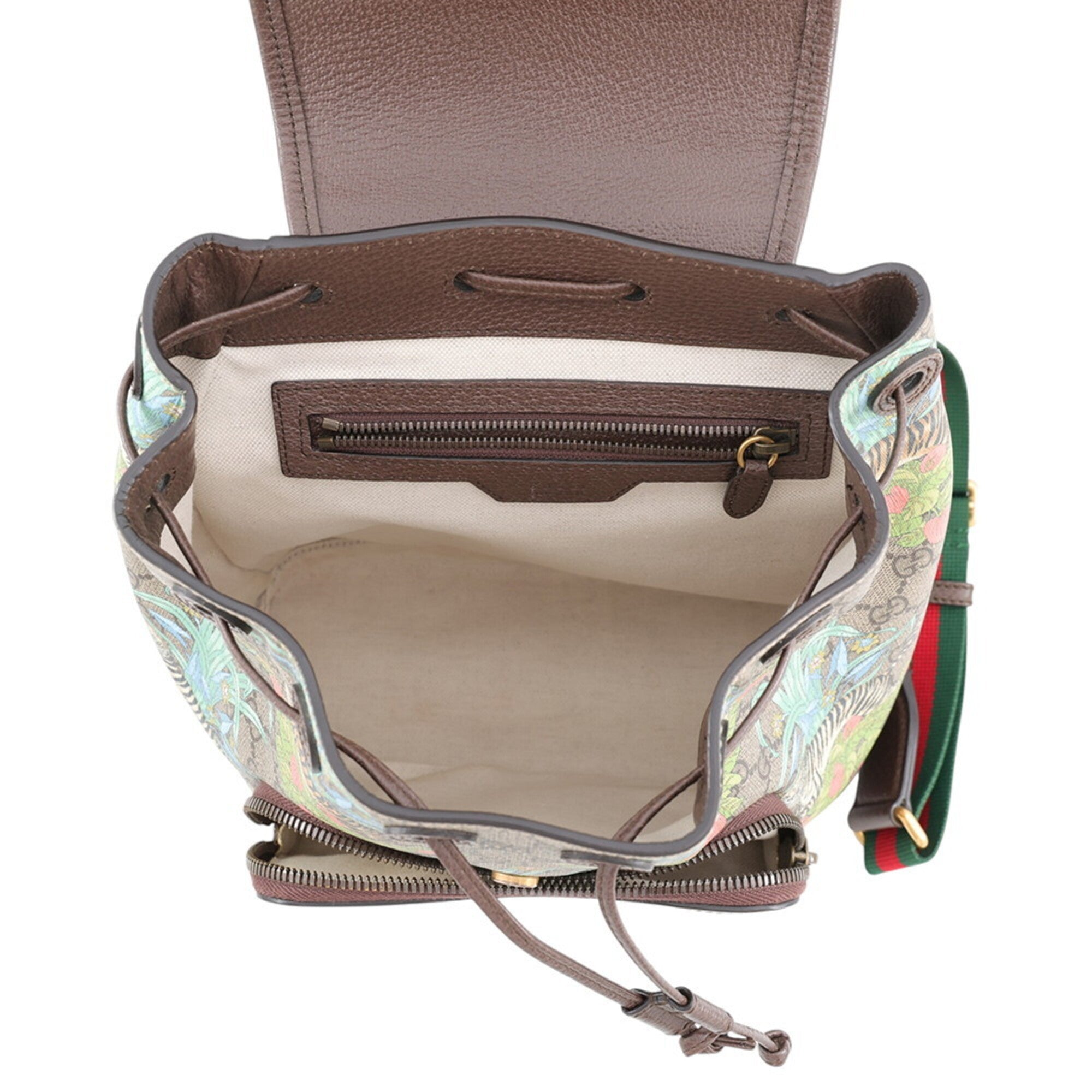 Gucci Brown Multi-Color Gg Supreme Leather Handbag (Pre-Owned)