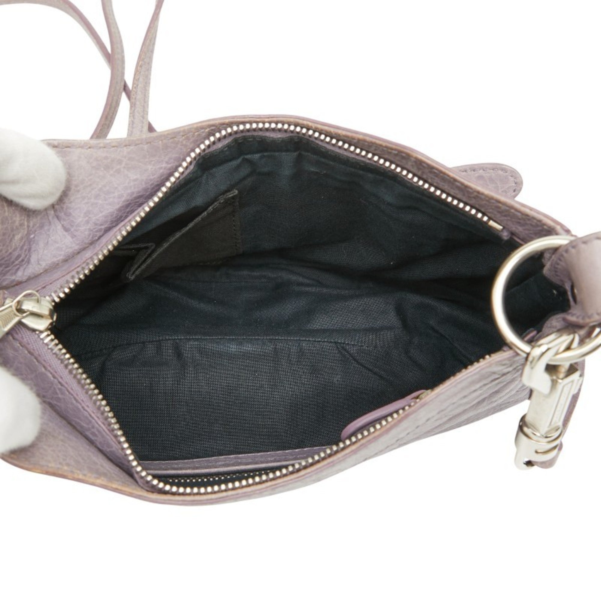 Balenciaga Purple Leather Shoulder Bag (Pre-Owned)