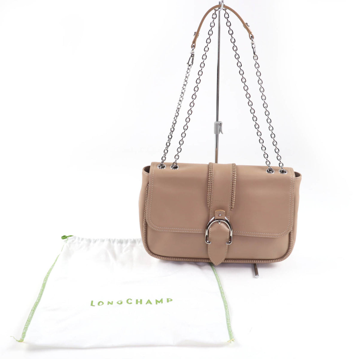 Longchamp Brown Leather Handbag Shoulder Bag (Pre-Owned)