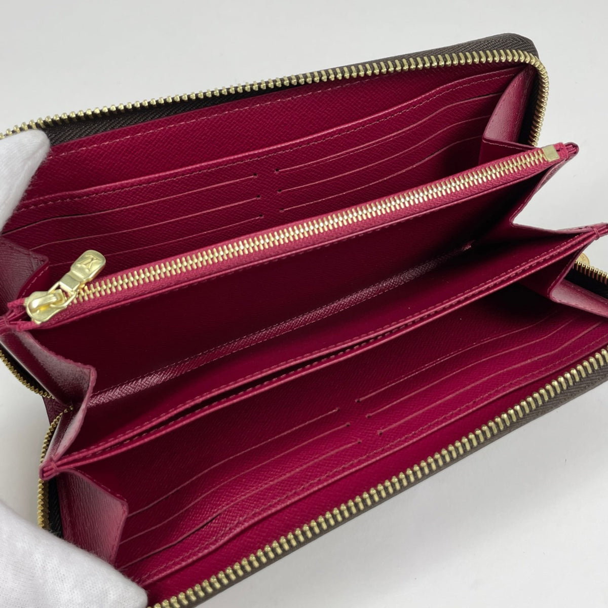 Louis Vuitton Brown Fuchsia Monogram Long Wallet (Bi-Fold) (Pre-Owned)
