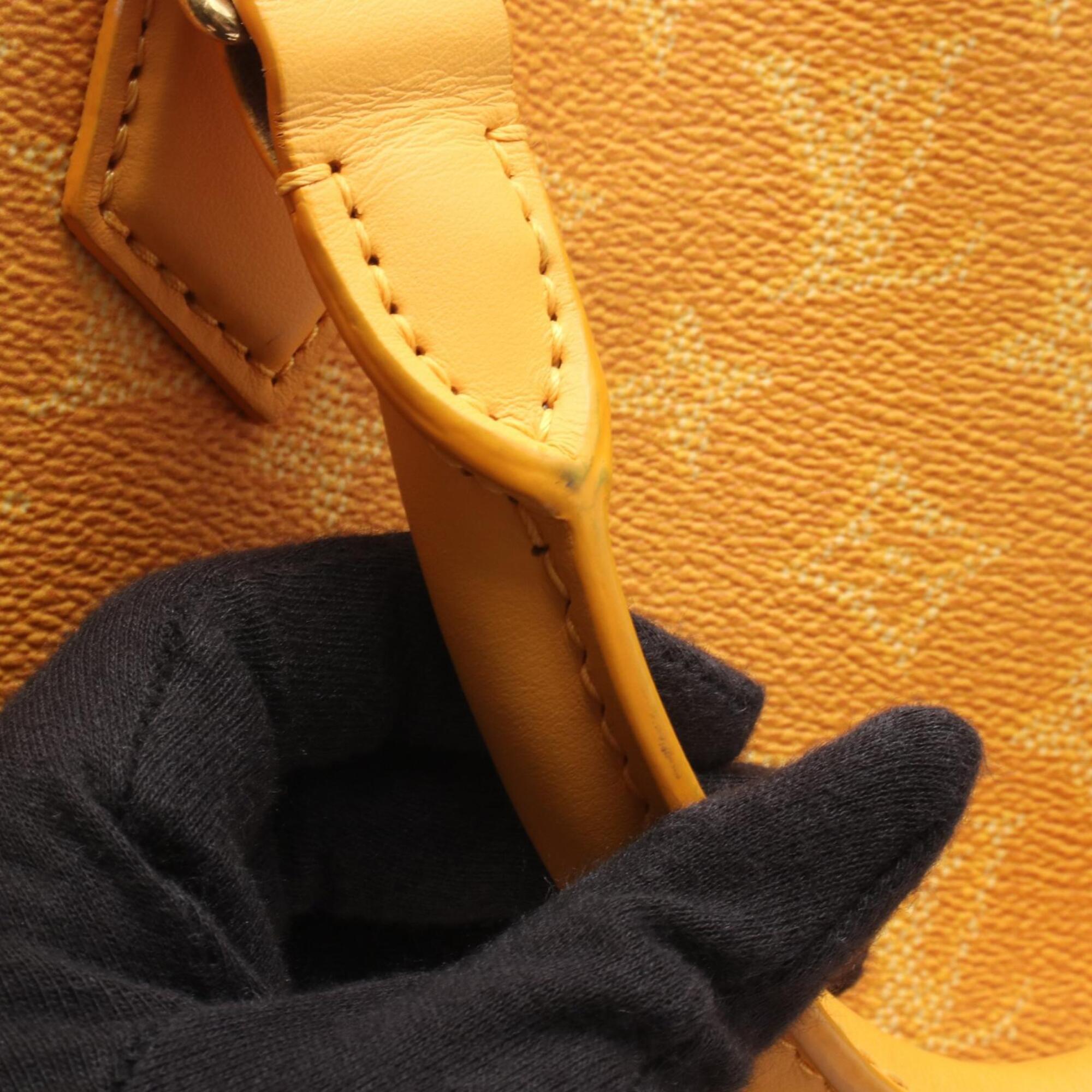 Louis Vuitton Yellow Coated Canvas Leather Handbag Tote Bag (Pre-Owned)
